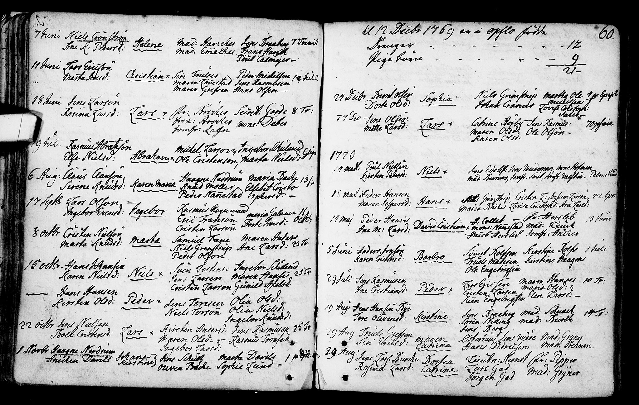 Gamlebyen prestekontor Kirkebøker, SAO/A-10884/F/Fa/L0001: Parish register (official) no. 1, 1734-1818, p. 60