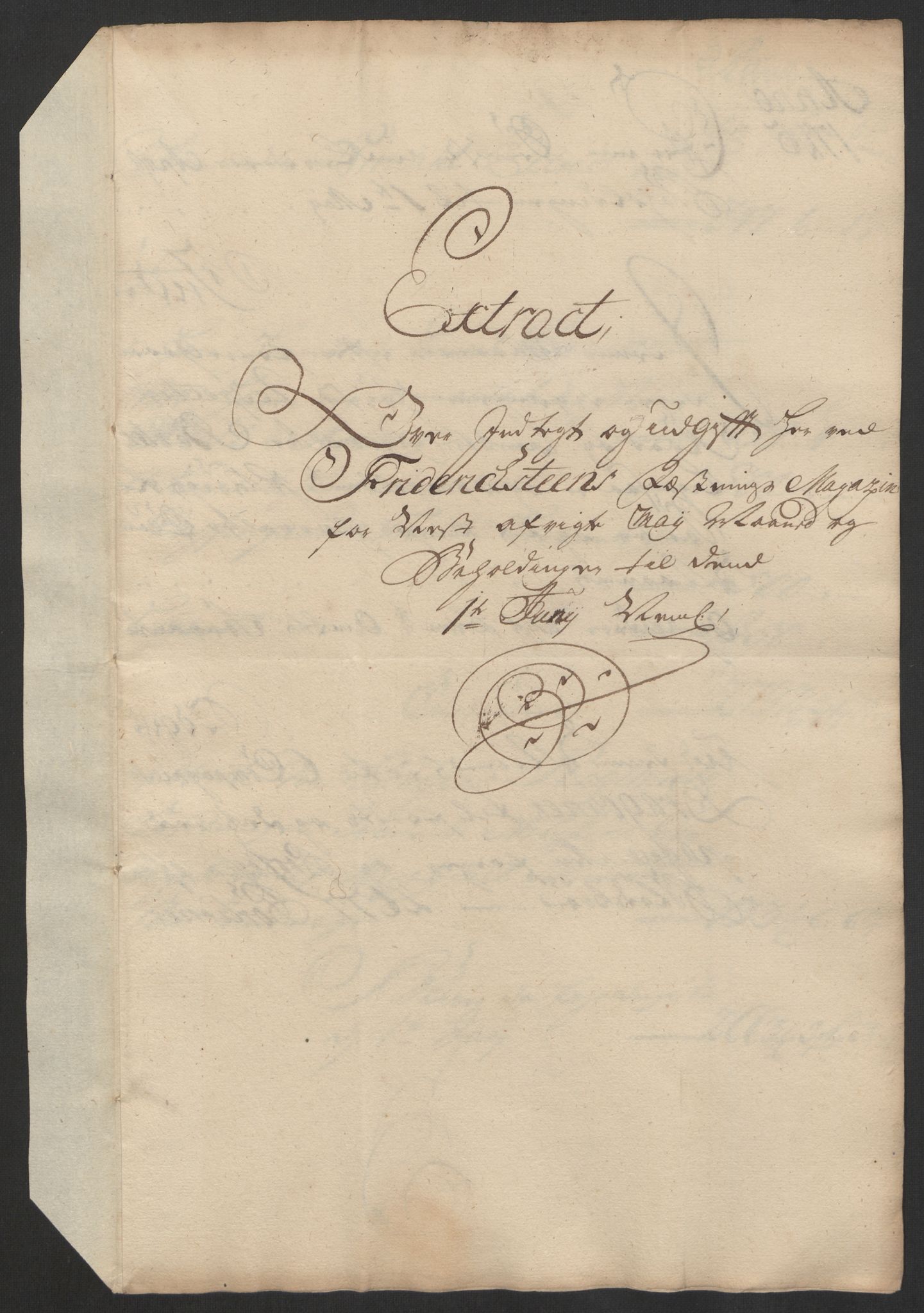 Kommanderende general (KG I) med Det norske krigsdirektorium, AV/RA-EA-5419/D/L0153: Fredriksten festning: Brev, inventarfortegnelser og regnskapsekstrakter, 1724-1729, p. 384