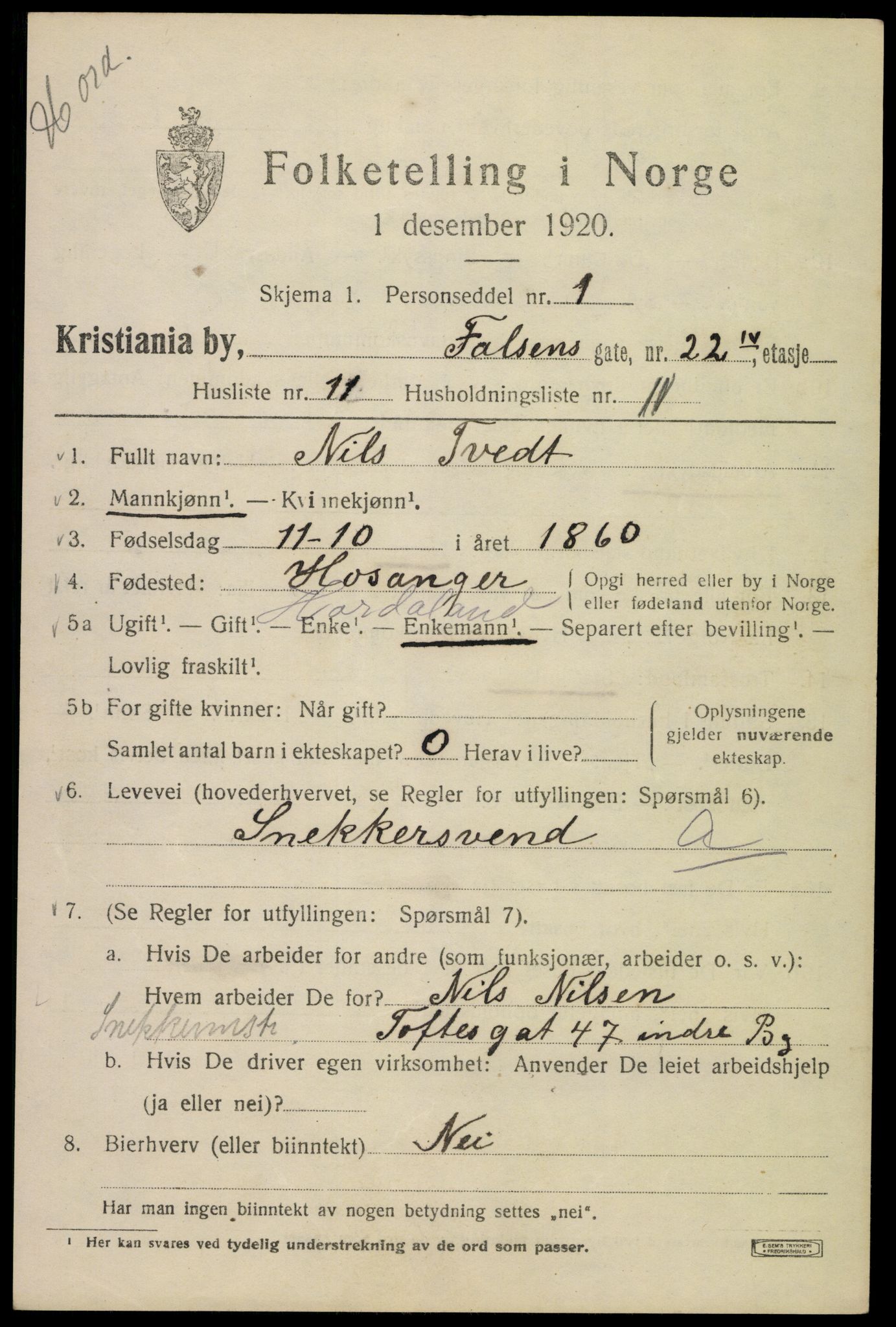 SAO, 1920 census for Kristiania, 1920, p. 226297
