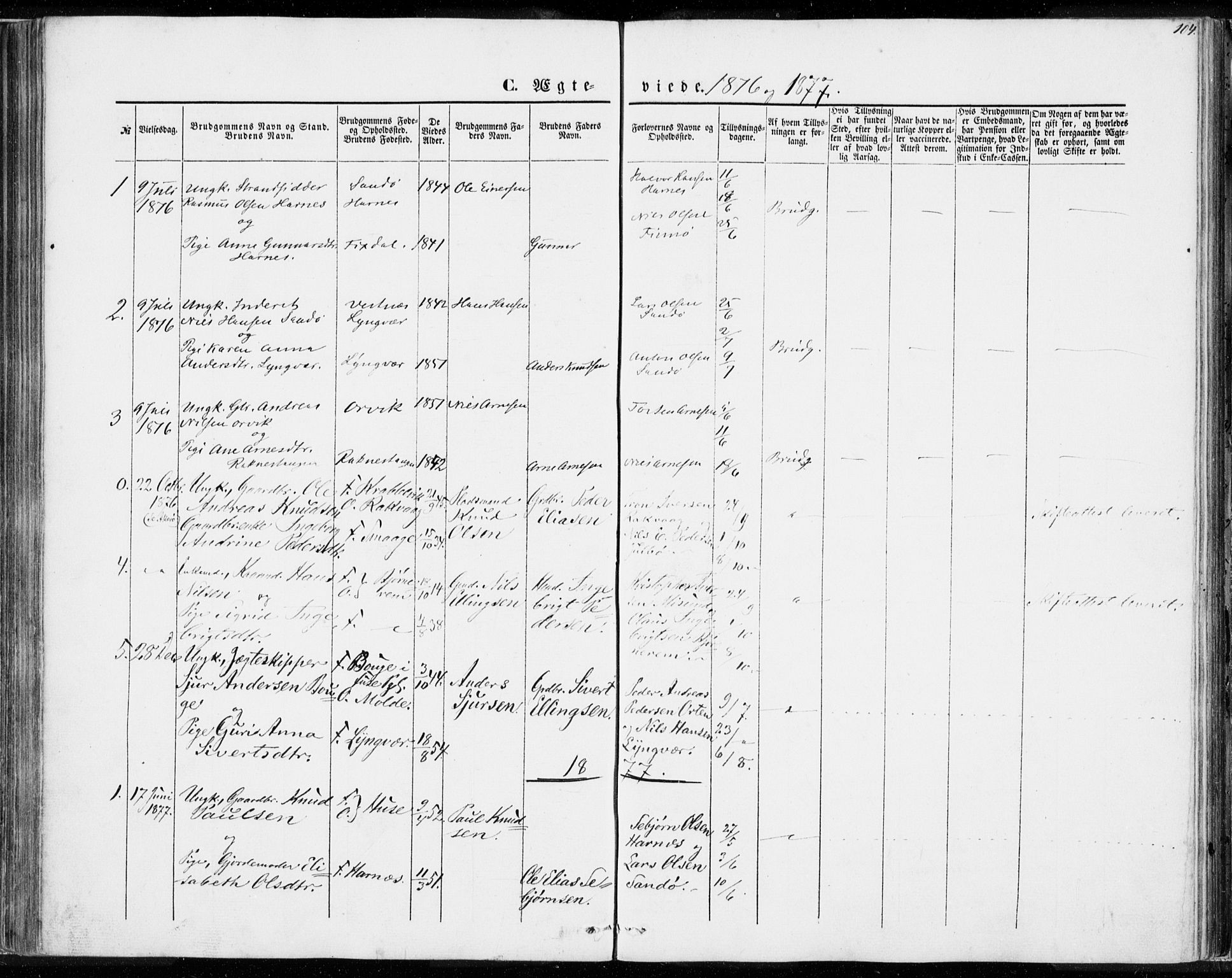 Ministerialprotokoller, klokkerbøker og fødselsregistre - Møre og Romsdal, AV/SAT-A-1454/561/L0728: Parish register (official) no. 561A02, 1858-1878, p. 104