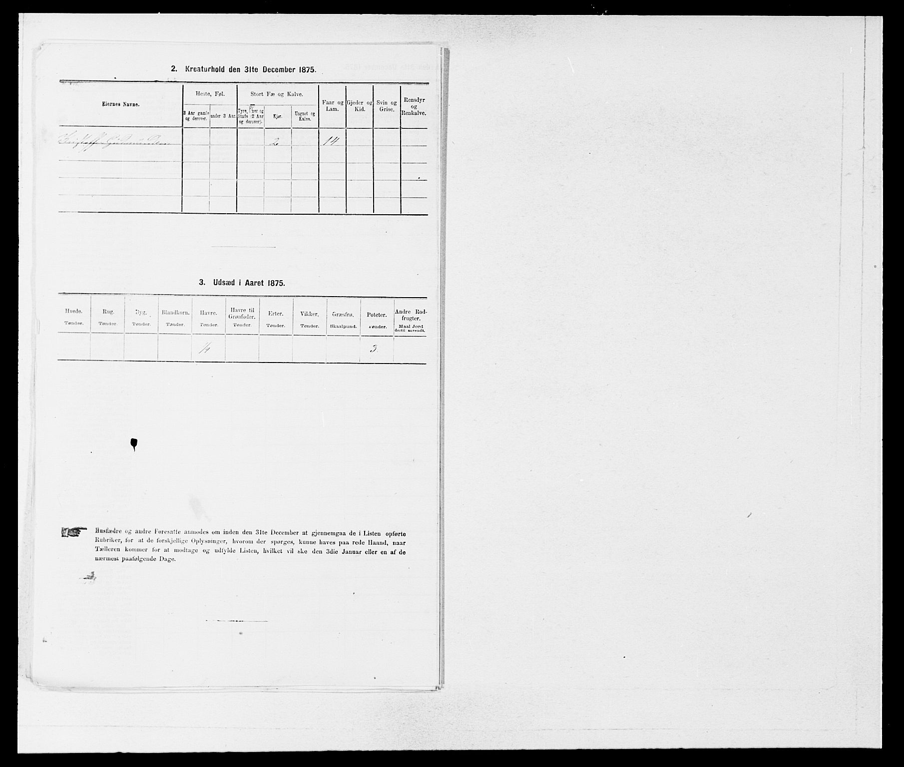 SAB, 1875 census for 1261P Manger, 1875, p. 1413