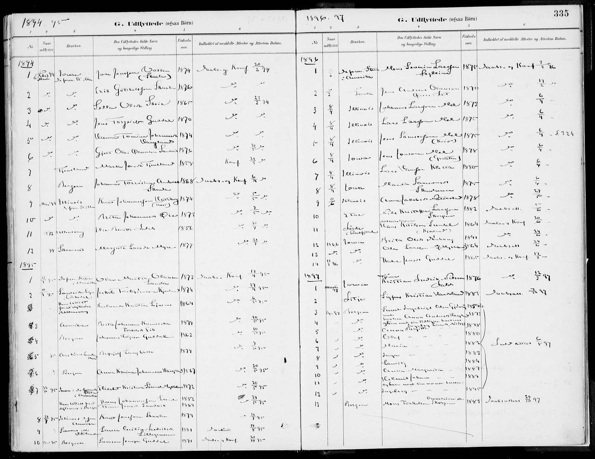 Kvinnherad sokneprestembete, AV/SAB-A-76401/H/Haa: Parish register (official) no. B  1, 1887-1921, p. 335