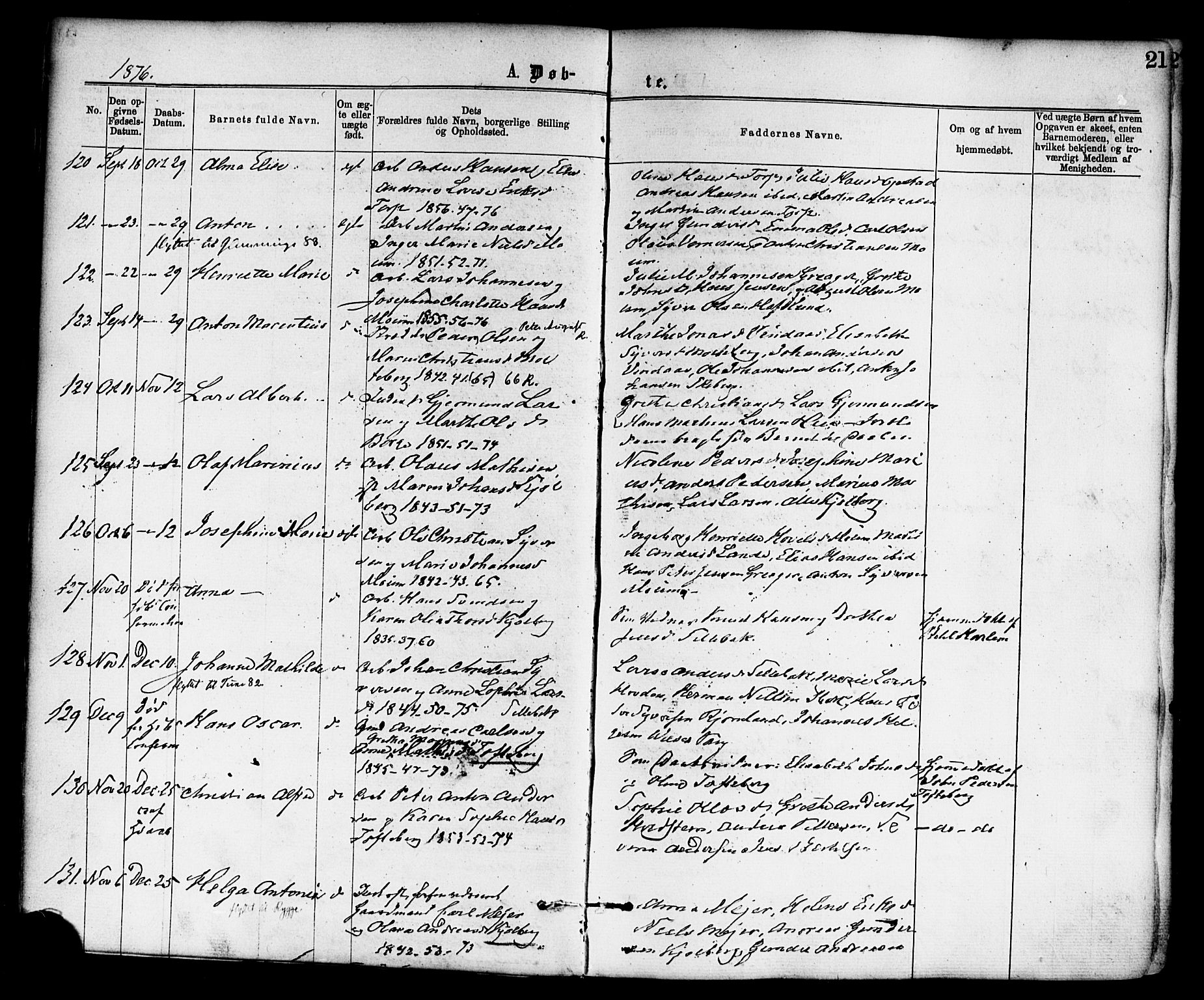 Borge prestekontor Kirkebøker, AV/SAO-A-10903/F/Fa/L0007: Parish register (official) no. I 7, 1875-1886, p. 21