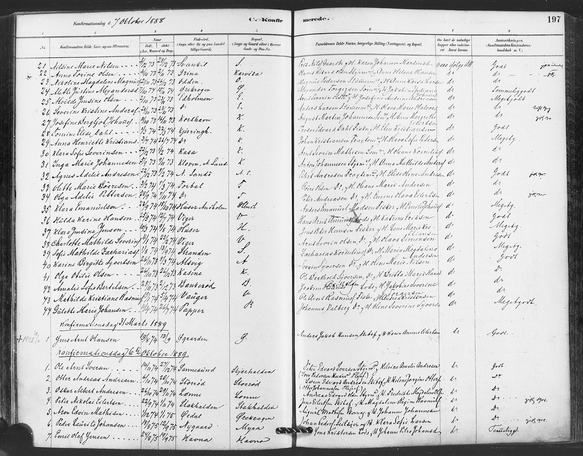 Hvaler prestekontor Kirkebøker, AV/SAO-A-2001/F/Fa/L0008: Parish register (official) no. I 8, 1878-1895, p. 197