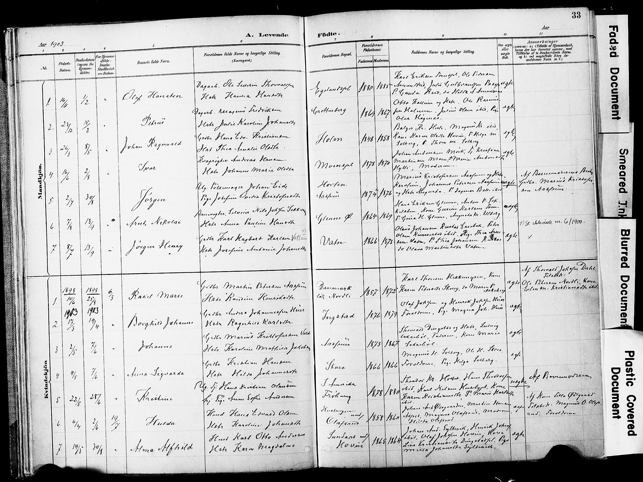 Spydeberg prestekontor Kirkebøker, SAO/A-10924/F/Fb/L0001: Parish register (official) no. II 1, 1886-1907, p. 33