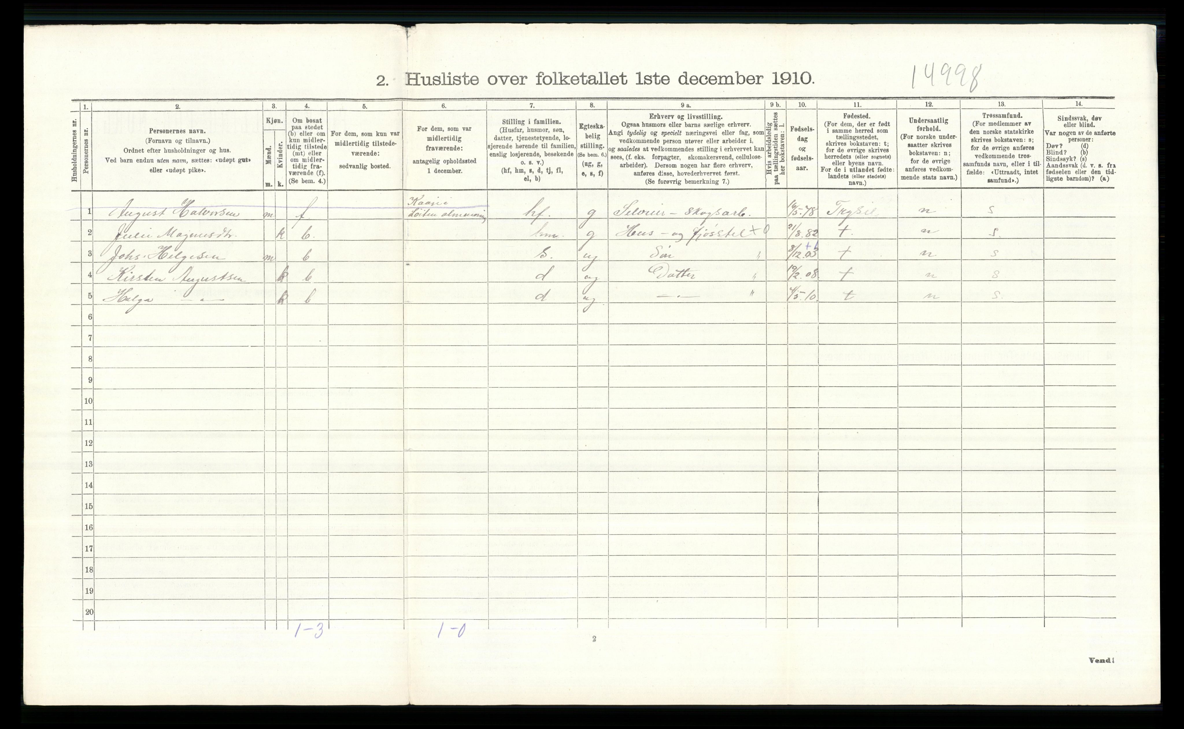 RA, 1910 census for Vang, 1910, p. 2002