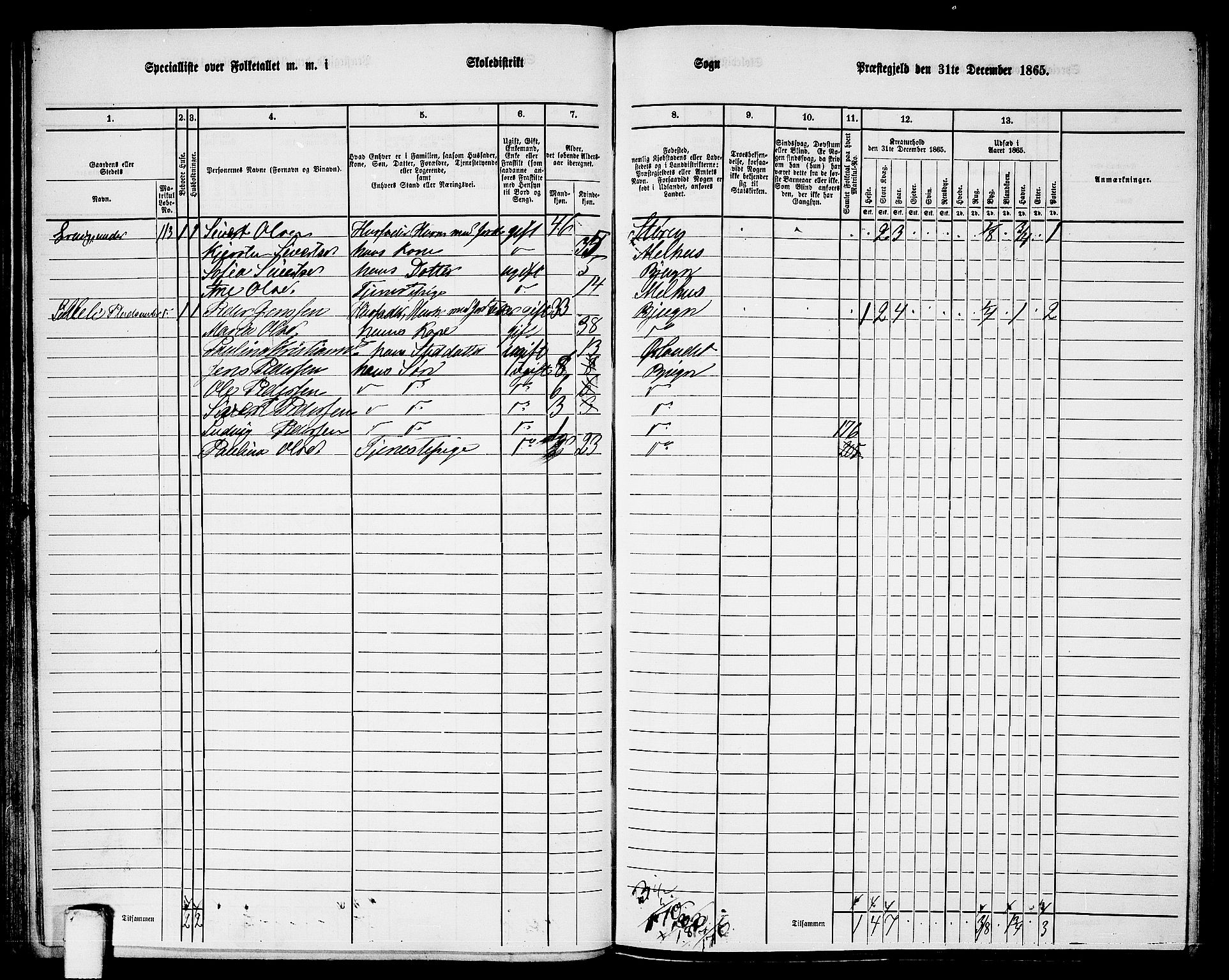 RA, 1865 census for Bjugn, 1865, p. 64