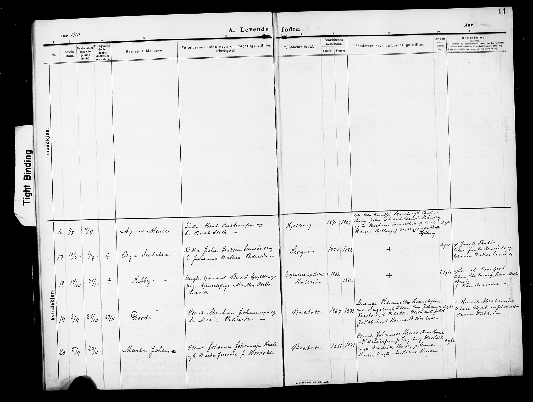 Ministerialprotokoller, klokkerbøker og fødselsregistre - Møre og Romsdal, AV/SAT-A-1454/582/L0949: Parish register (copy) no. 582C01, 1909-1925, p. 11