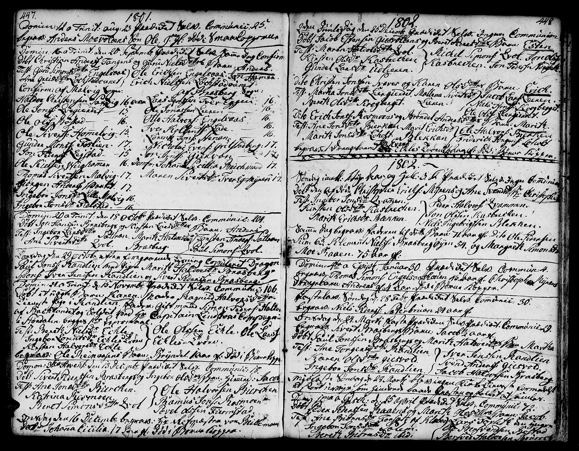 Ministerialprotokoller, klokkerbøker og fødselsregistre - Sør-Trøndelag, SAT/A-1456/606/L0282: Parish register (official) no. 606A02 /3, 1781-1817, p. 447-448