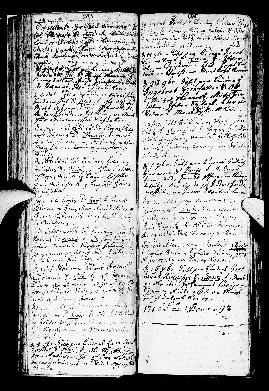 Lindås Sokneprestembete, AV/SAB-A-76701/H/Haa/Haaa/L0001: Parish register (official) no. A 1, 1699-1746, p. 62