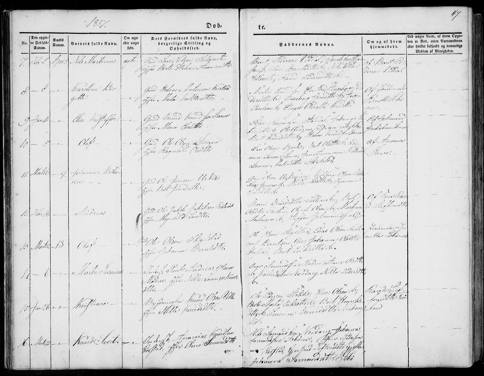 Ministerialprotokoller, klokkerbøker og fødselsregistre - Møre og Romsdal, AV/SAT-A-1454/515/L0209: Parish register (official) no. 515A05, 1847-1868, p. 47