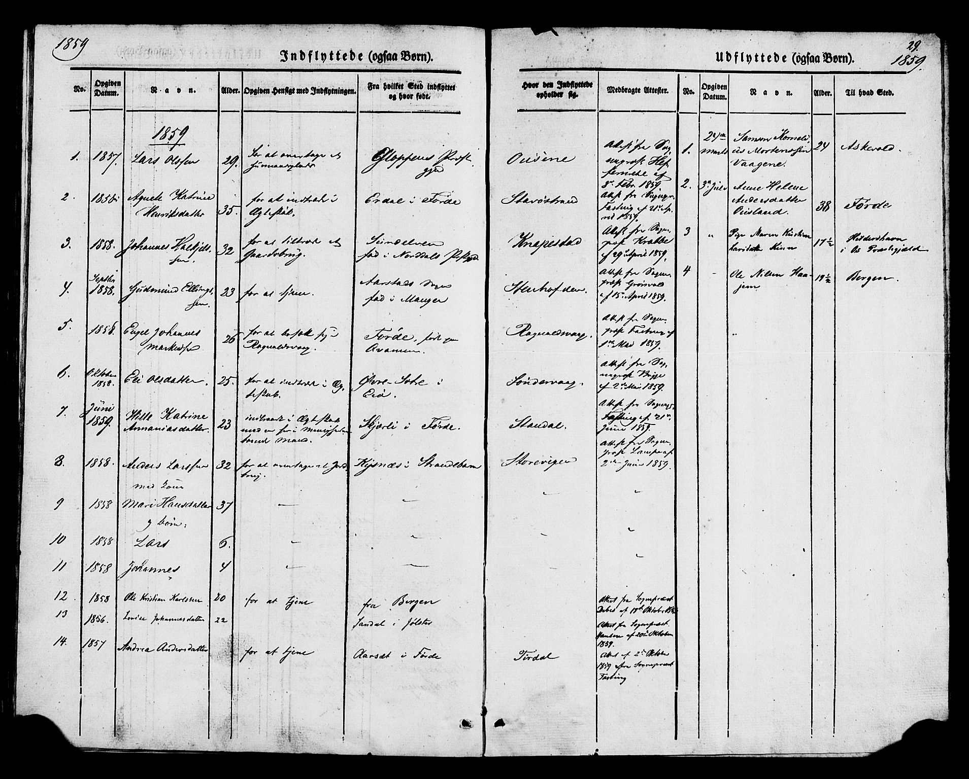 Kinn sokneprestembete, AV/SAB-A-80801/H/Haa/Haaa/L0014: Parish register (official) no. A 14, 1841-1859, p. 29