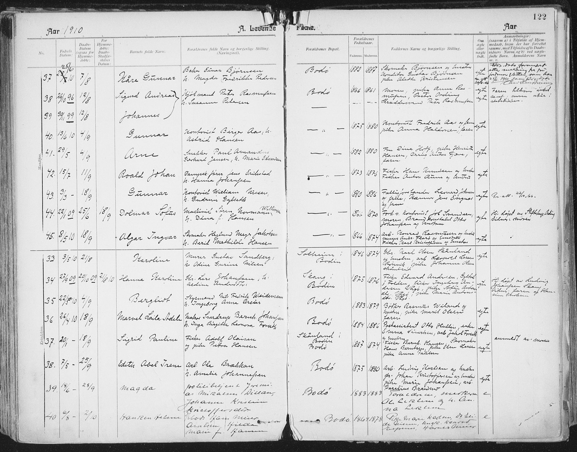 Ministerialprotokoller, klokkerbøker og fødselsregistre - Nordland, SAT/A-1459/801/L0011: Parish register (official) no. 801A11, 1900-1916, p. 122