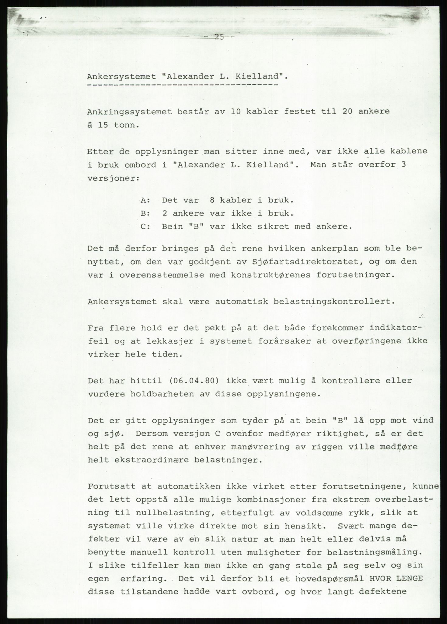 Justisdepartementet, Granskningskommisjonen ved Alexander Kielland-ulykken 27.3.1980, AV/RA-S-1165/D/L0022: Y Forskningsprosjekter (Y8-Y9)/Z Diverse (Doku.liste + Z1-Z15 av 15), 1980-1981, p. 403