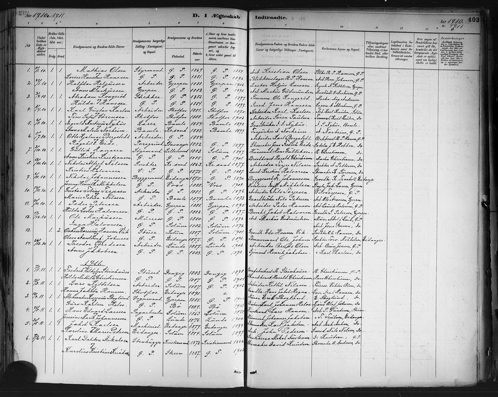 Porsgrunn kirkebøker , SAKO/A-104/G/Gb/L0005: Parish register (copy) no. II 5, 1883-1915, p. 403