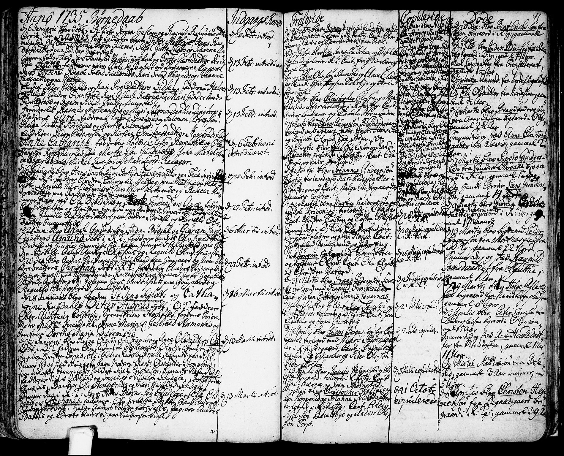 Rakkestad prestekontor Kirkebøker, SAO/A-2008/F/Fa/L0001: Parish register (official) no. I 1, 1722-1740, p. 41