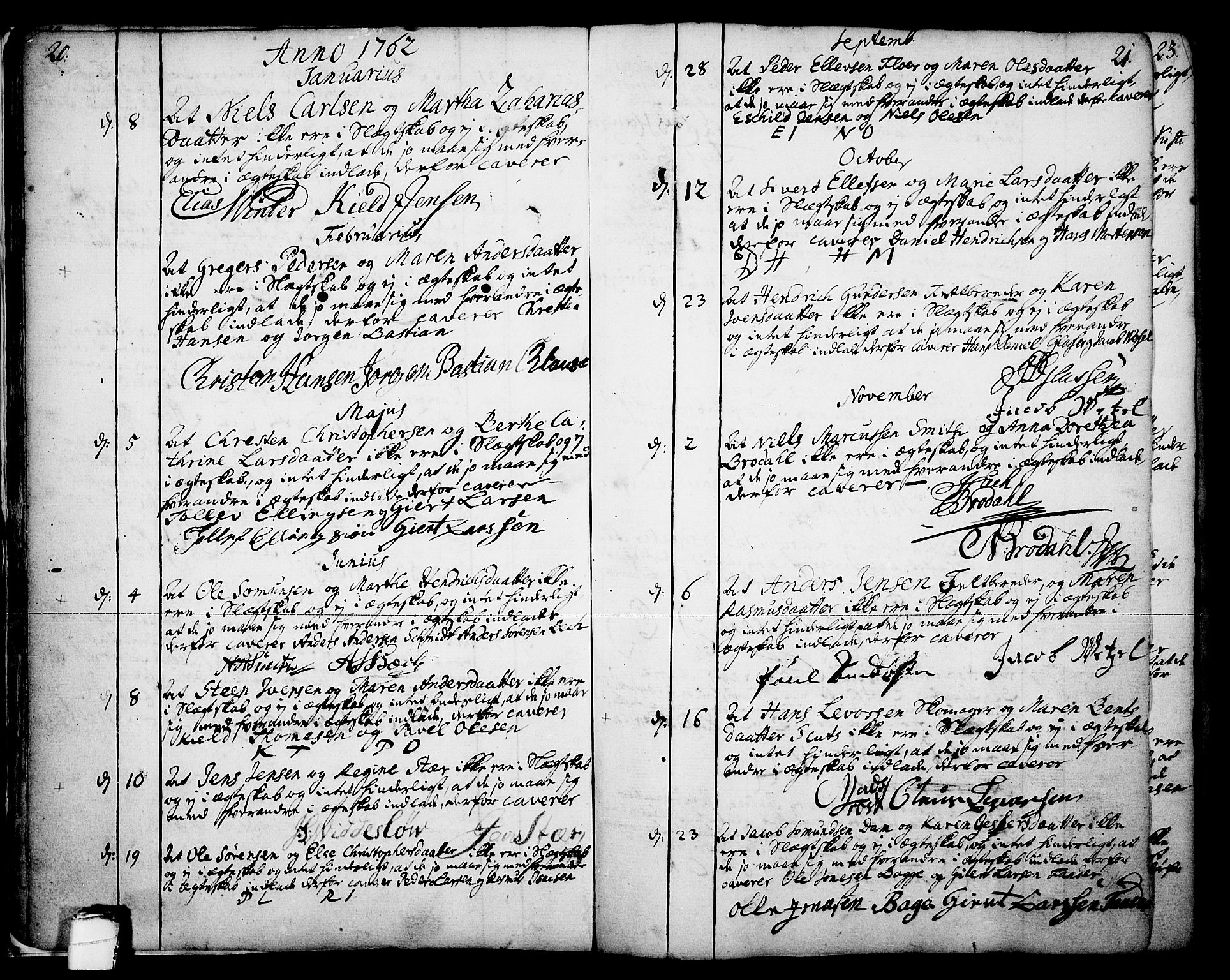 Skien kirkebøker, SAKO/A-302/F/Fa/L0003: Parish register (official) no. 3, 1755-1791, p. 20-21