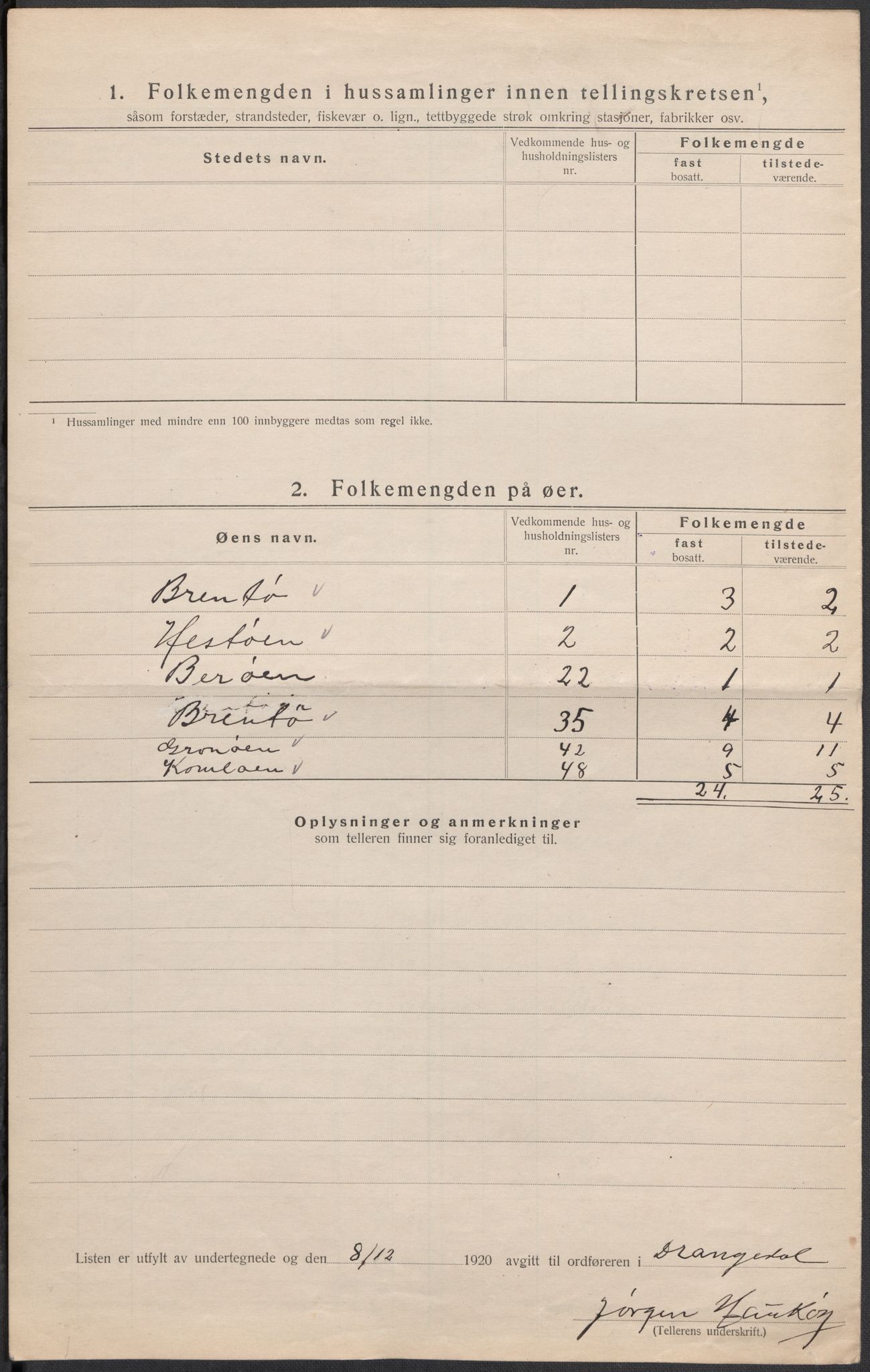 SAKO, 1920 census for Drangedal, 1920, p. 64