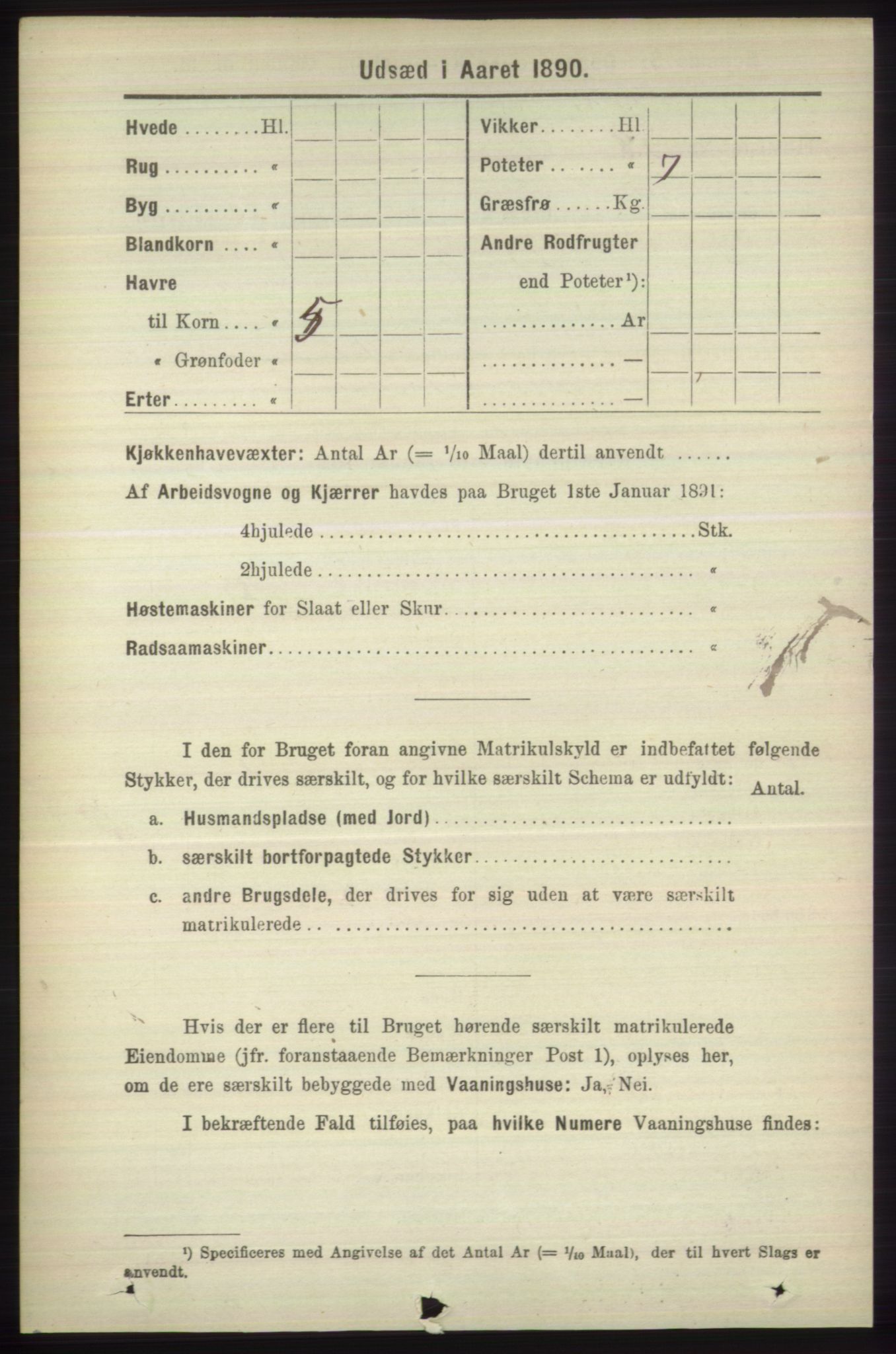 RA, 1891 census for 1246 Fjell, 1891, p. 4366