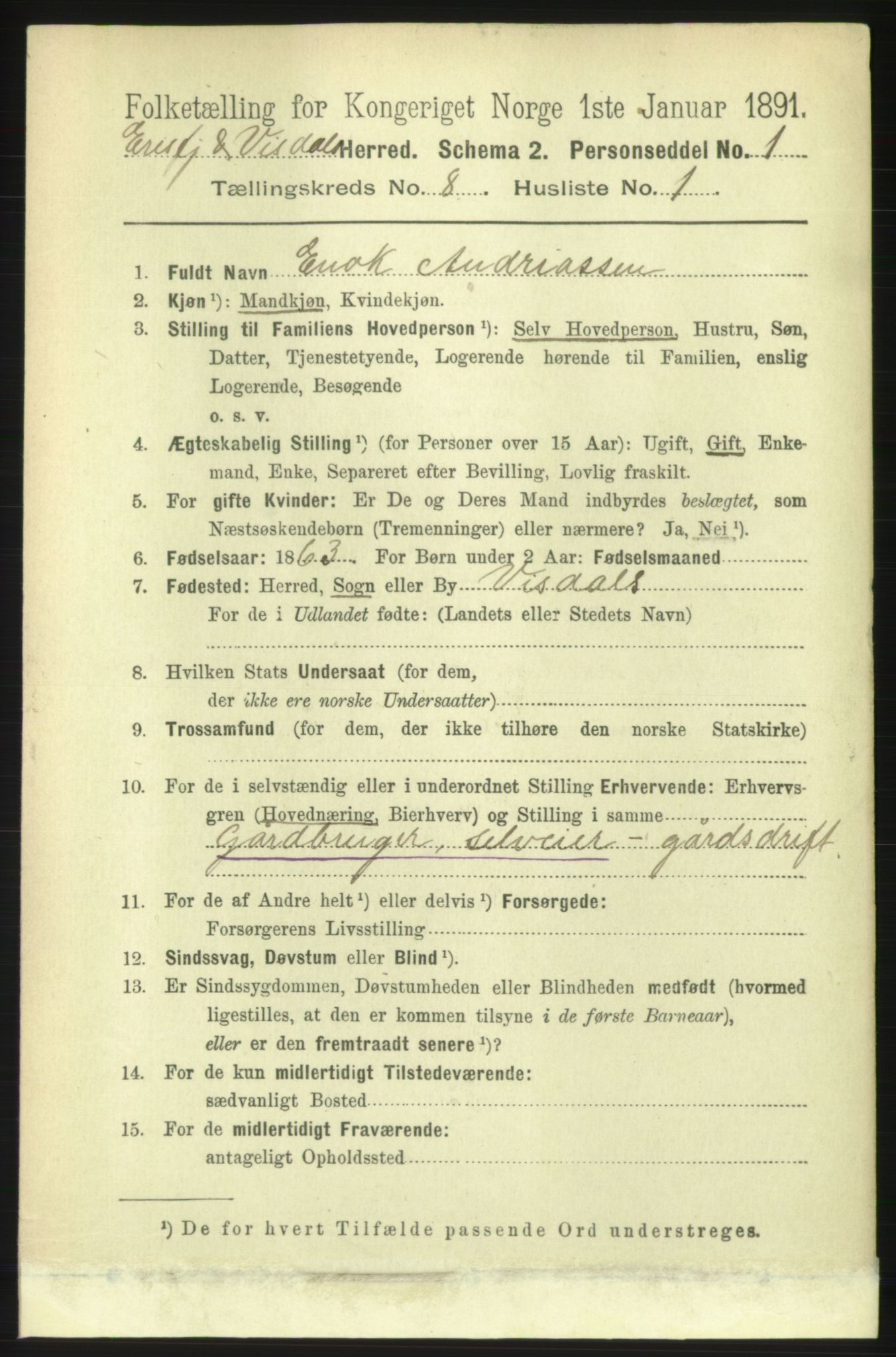 RA, 1891 census for 1542 Eresfjord og Vistdal, 1891, p. 2328