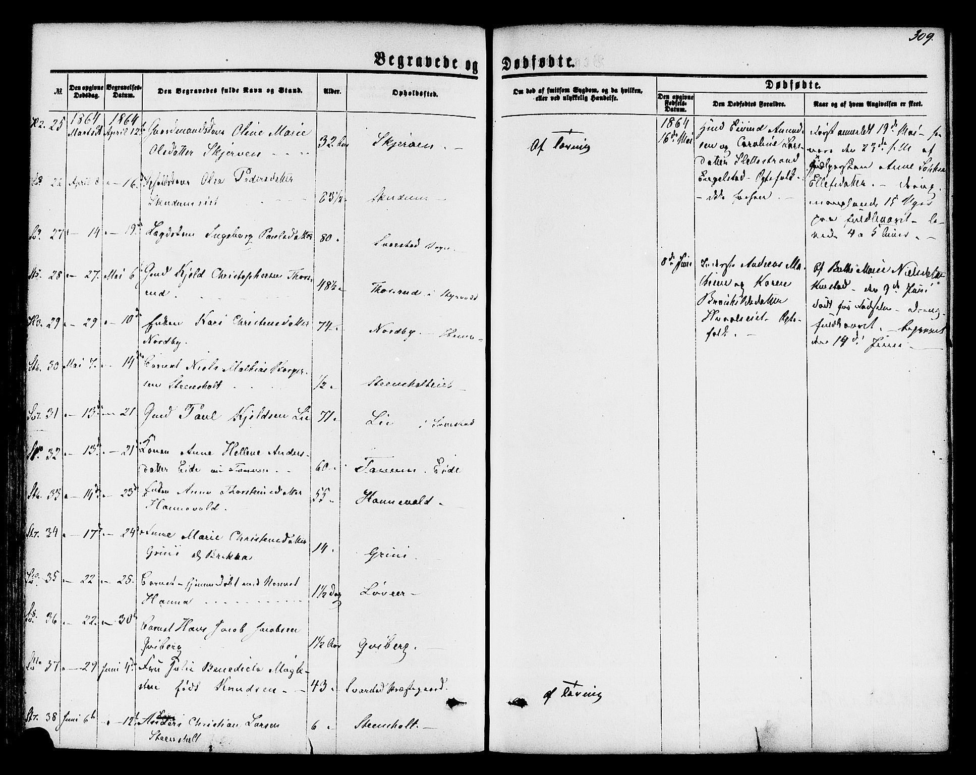Lardal kirkebøker, AV/SAKO-A-350/F/Fa/L0007: Parish register (official) no. I 7, 1861-1880, p. 309