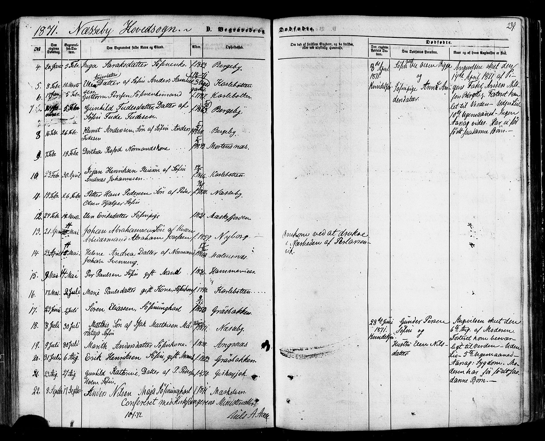 Nesseby sokneprestkontor, SATØ/S-1330/H/Ha/L0003kirke: Parish register (official) no. 3 /1, 1865-1876, p. 239