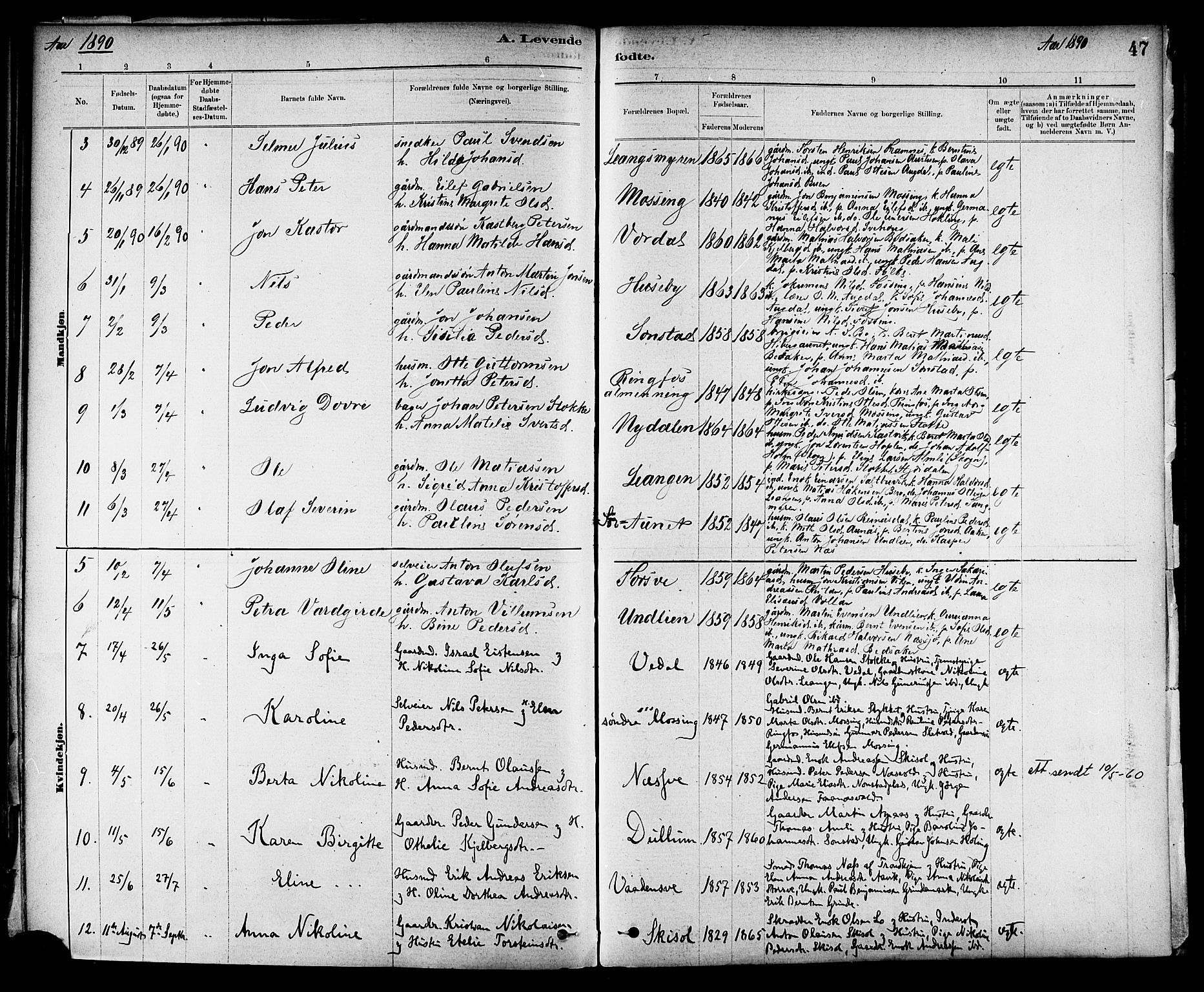Ministerialprotokoller, klokkerbøker og fødselsregistre - Nord-Trøndelag, SAT/A-1458/714/L0130: Parish register (official) no. 714A01, 1878-1895, p. 47