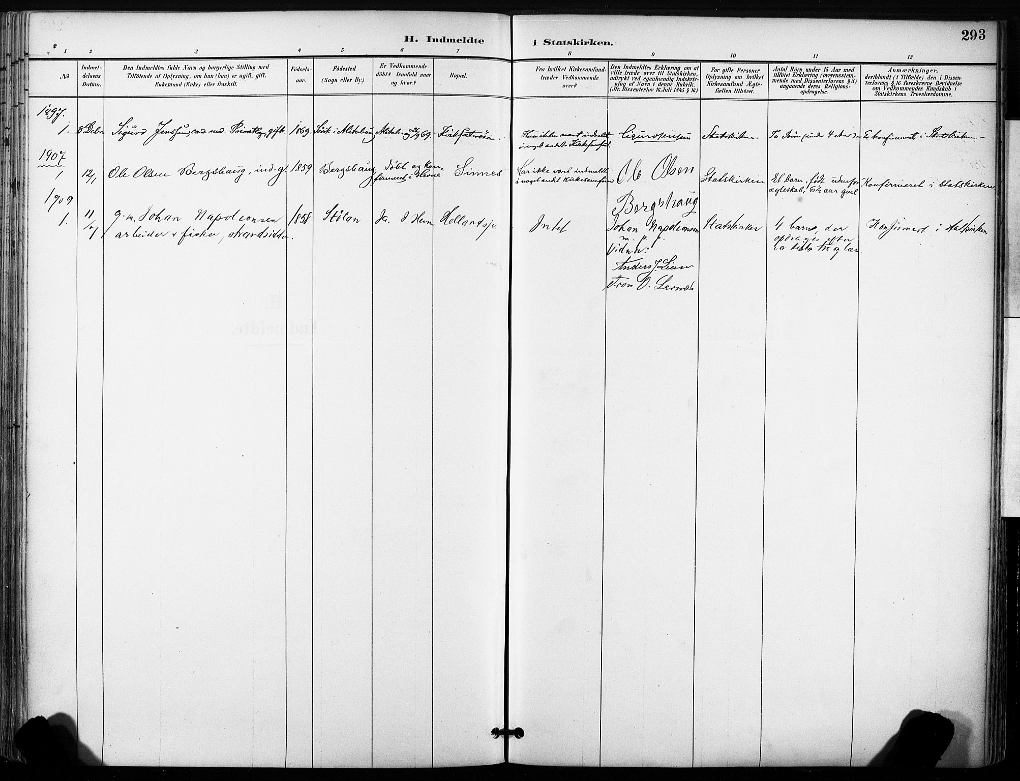 Ministerialprotokoller, klokkerbøker og fødselsregistre - Sør-Trøndelag, SAT/A-1456/630/L0497: Parish register (official) no. 630A10, 1896-1910, p. 293