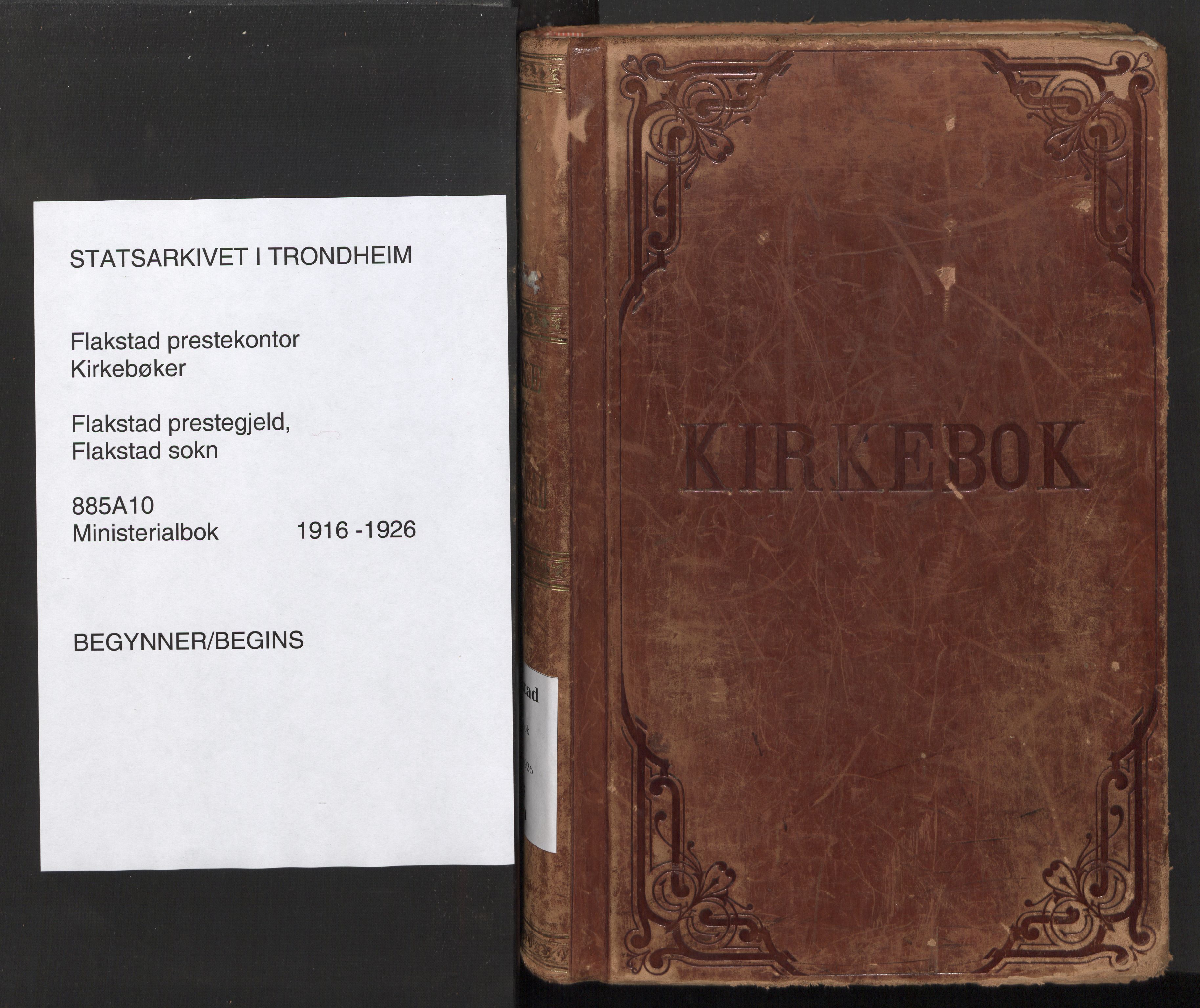 Ministerialprotokoller, klokkerbøker og fødselsregistre - Nordland, AV/SAT-A-1459/885/L1210: Parish register (official) no. 885A10, 1916-1926