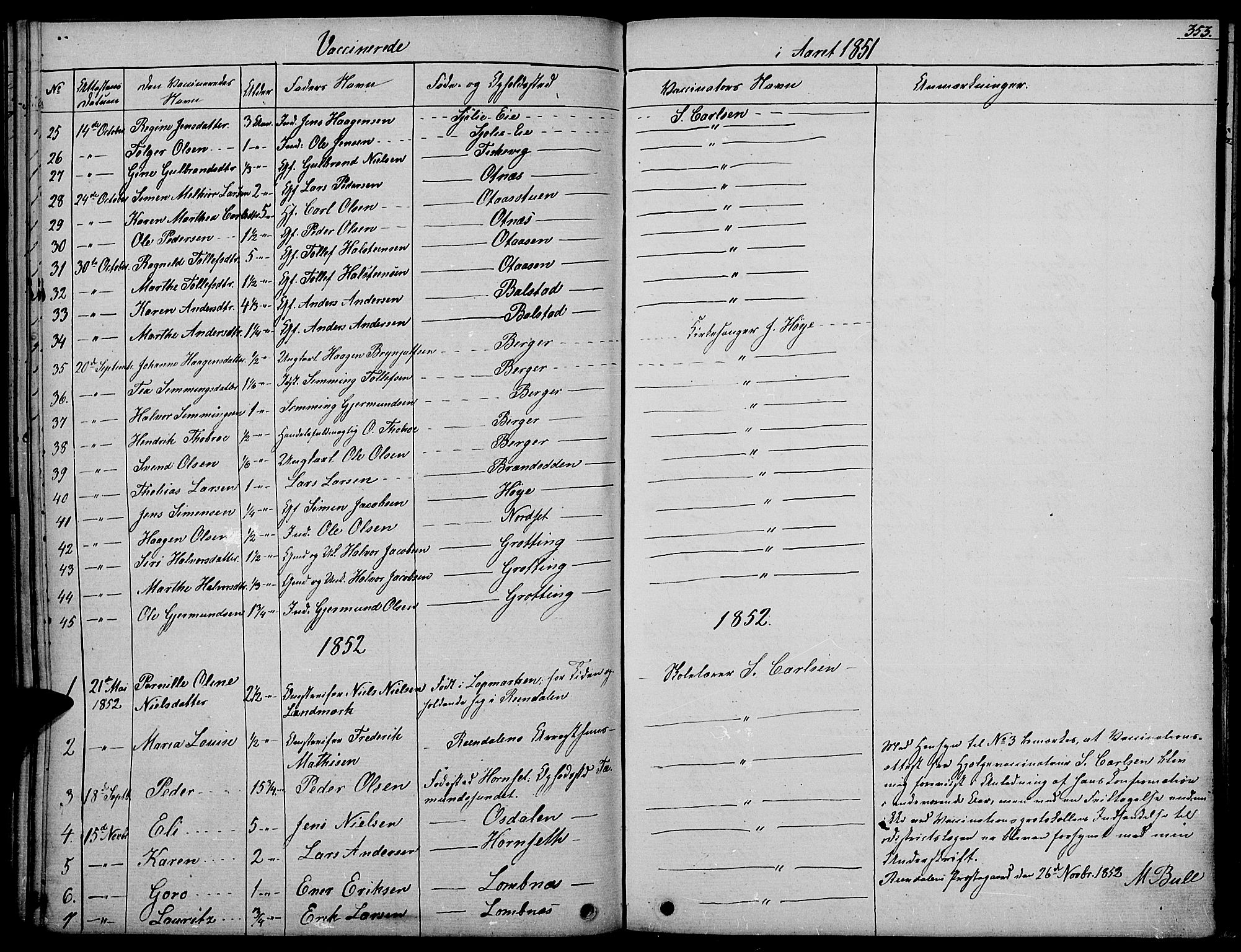 Rendalen prestekontor, SAH/PREST-054/H/Ha/Haa/L0004: Parish register (official) no. 4, 1829-1852, p. 353