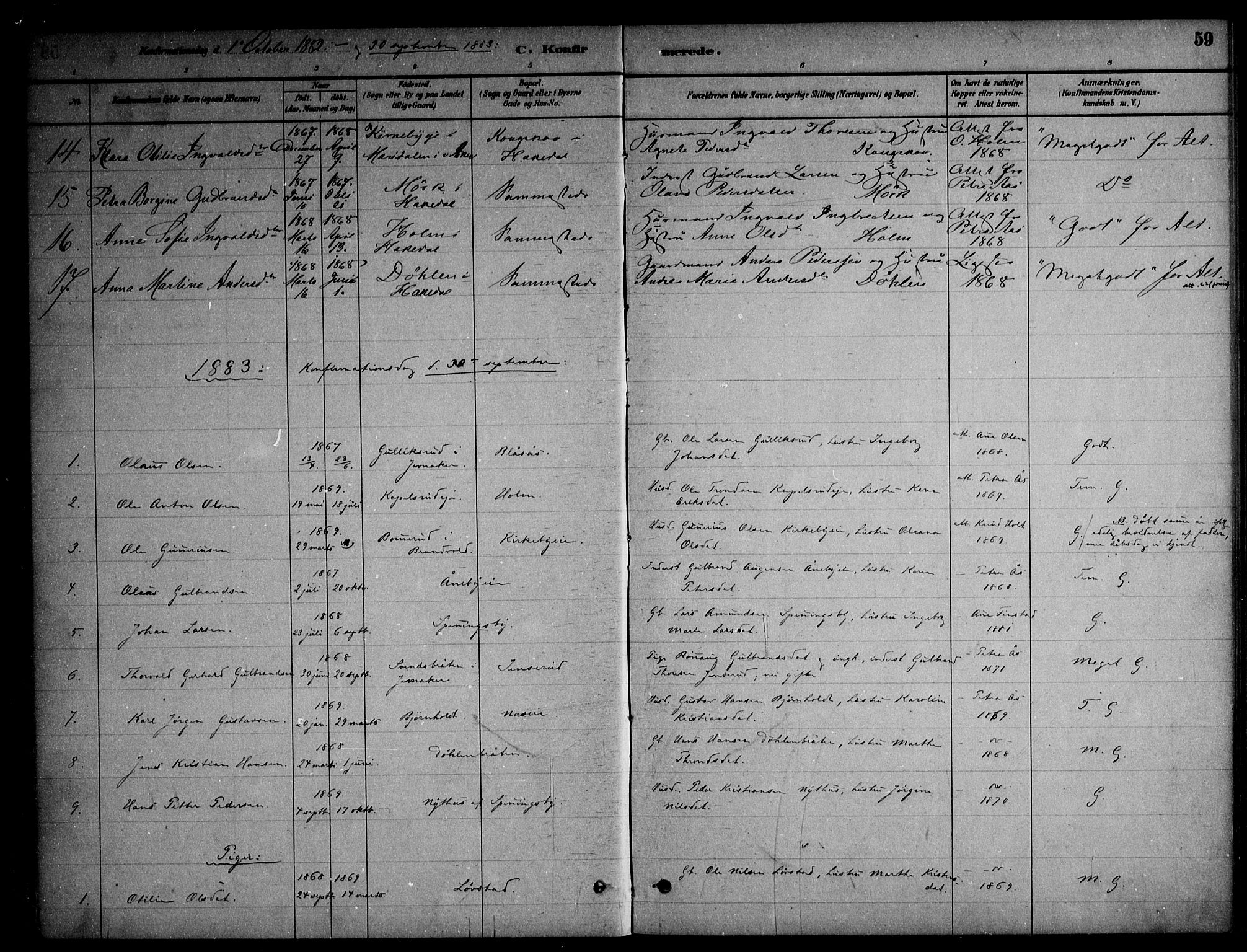 Nittedal prestekontor Kirkebøker, AV/SAO-A-10365a/F/Fb/L0001: Parish register (official) no. II 1, 1879-1901, p. 59