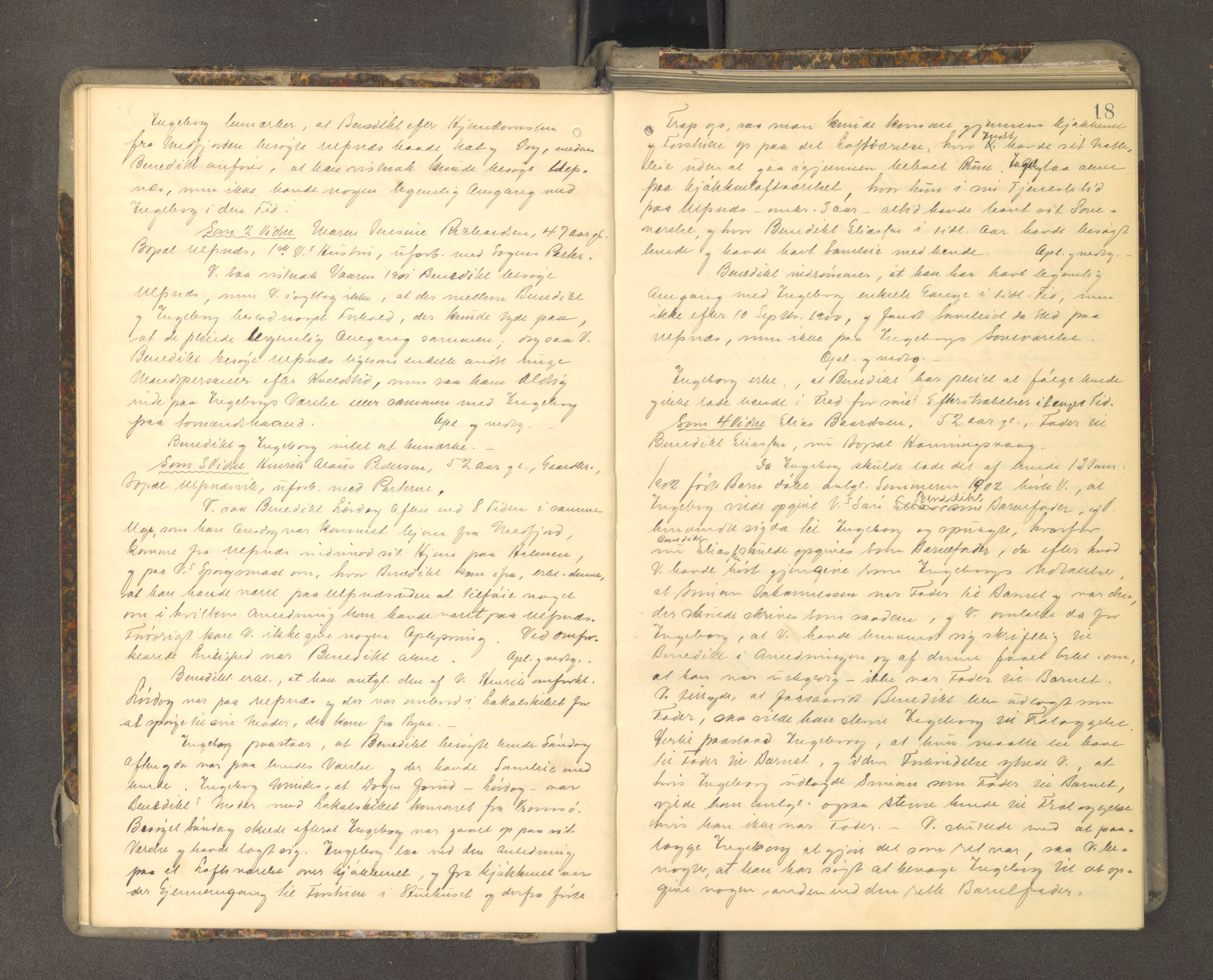 Tromsø sorenskriveri 1855-, AV/SATØ-S-0050/F/Fe/L0139: Ekstrarettsprotokoll, 1905-1909, p. 17b-18a