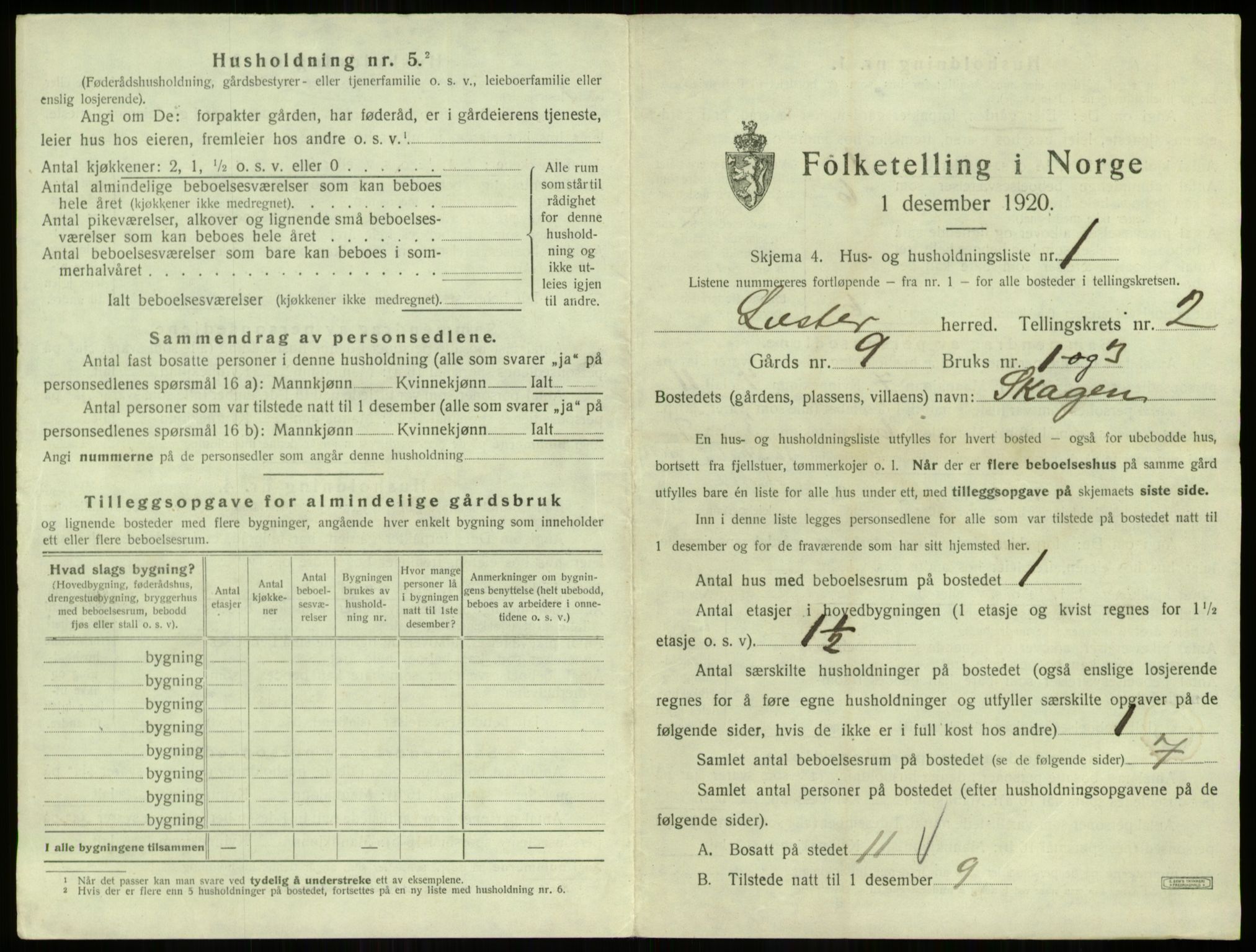 SAB, 1920 census for Luster, 1920, p. 113