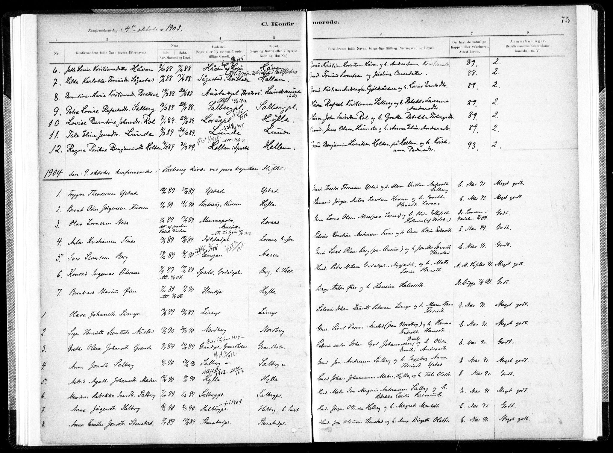 Ministerialprotokoller, klokkerbøker og fødselsregistre - Nord-Trøndelag, SAT/A-1458/731/L0309: Parish register (official) no. 731A01, 1879-1918, p. 75