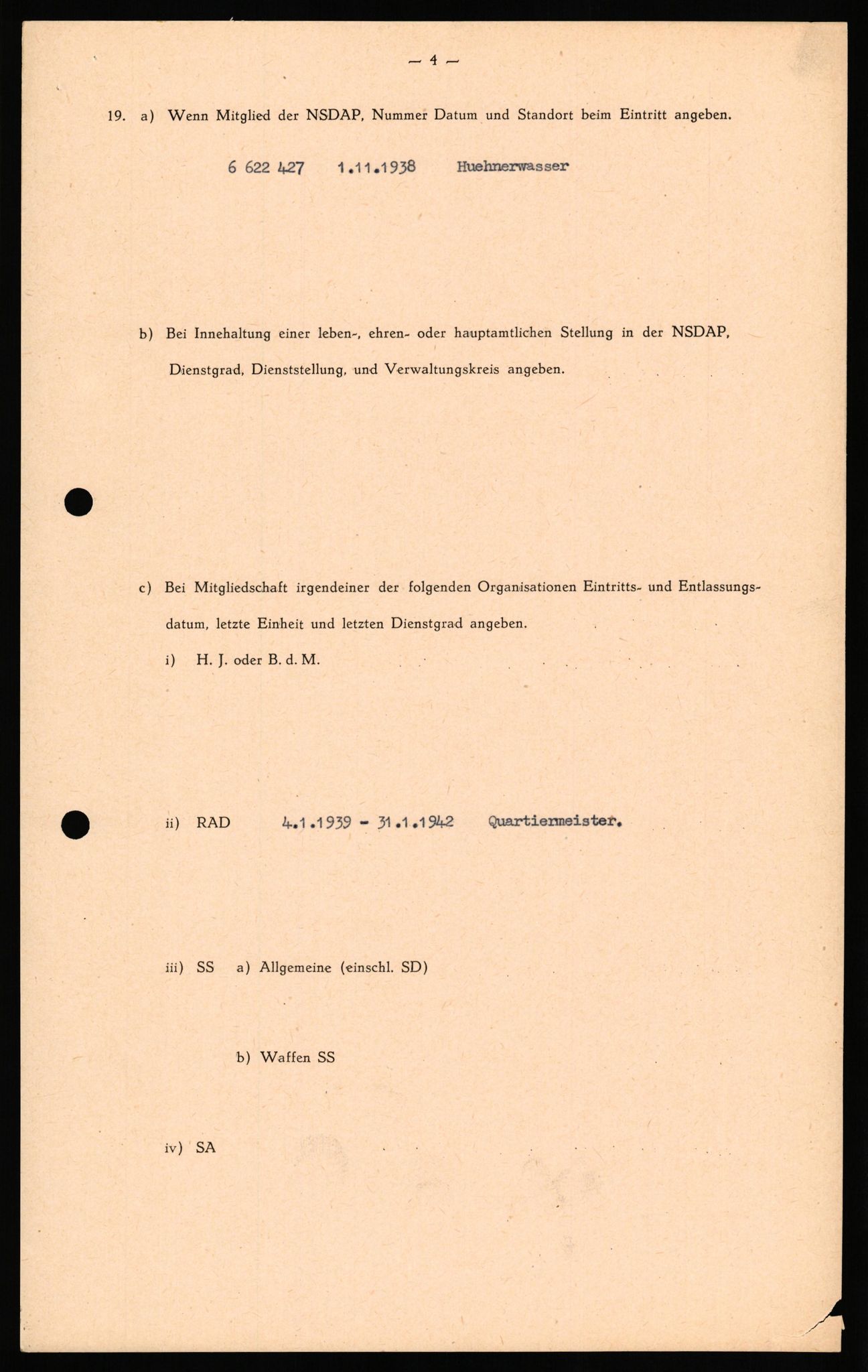 Forsvaret, Forsvarets overkommando II, AV/RA-RAFA-3915/D/Db/L0032: CI Questionaires. Tyske okkupasjonsstyrker i Norge. Tyskere., 1945-1946, p. 78