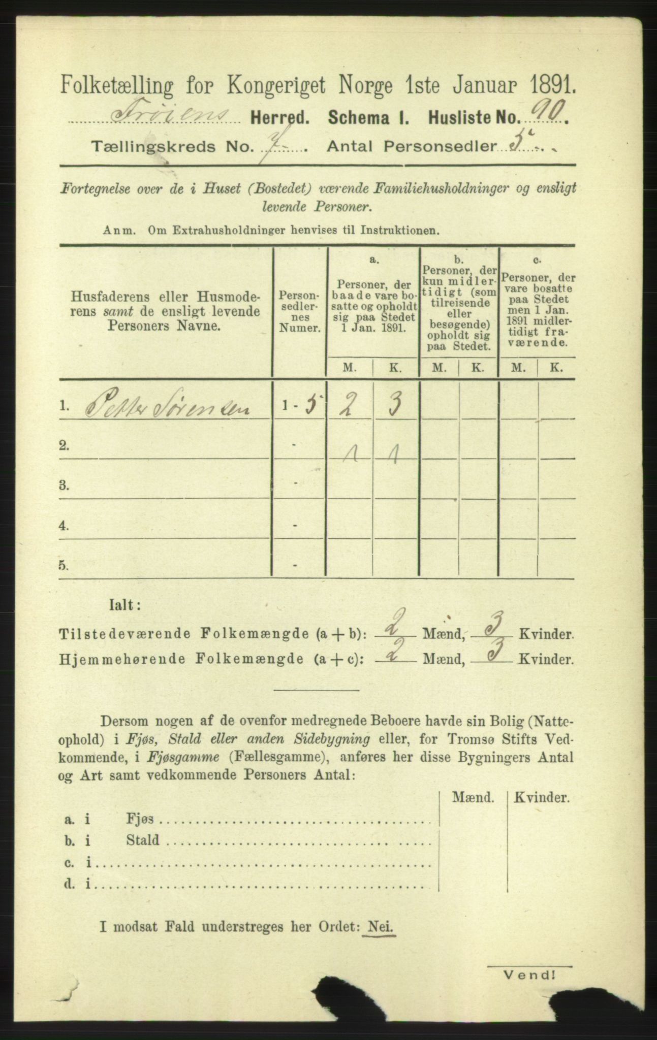 RA, 1891 census for 1619 Frøya, 1891, p. 5011