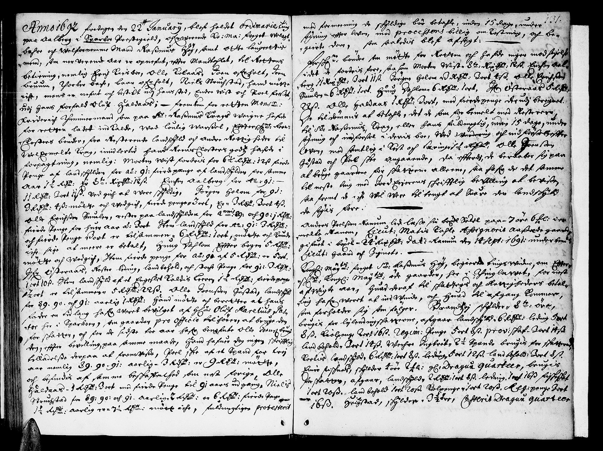 Inderøy sorenskriveri, SAT/A-4147/1/1/1A/L0001: Tingbok, 1689-1692, p. 130b-131a