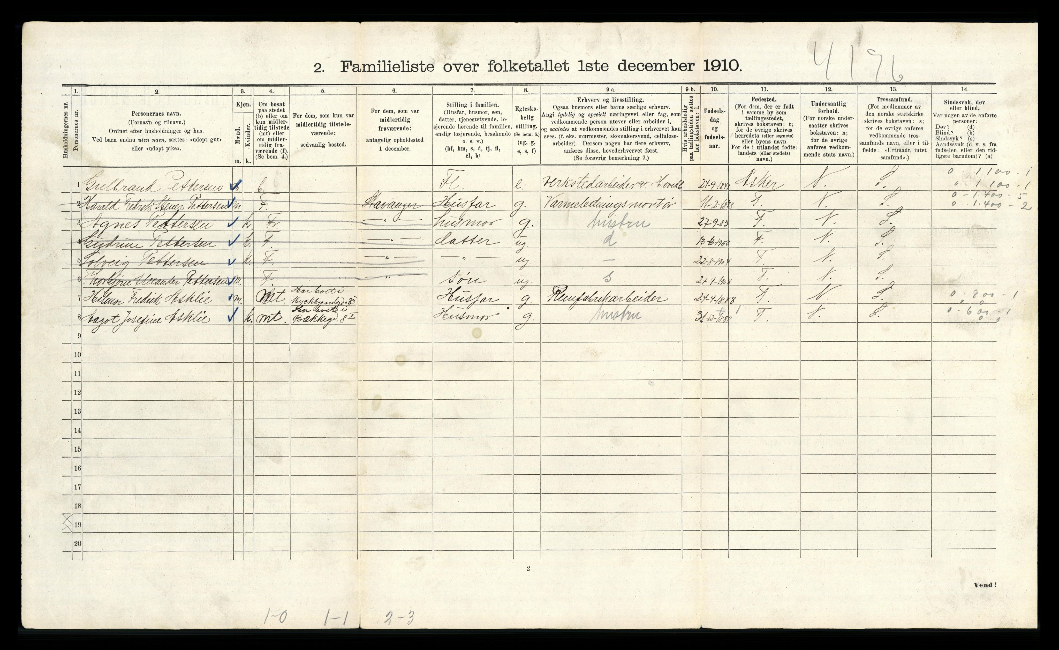 RA, 1910 census for Kristiania, 1910, p. 3212