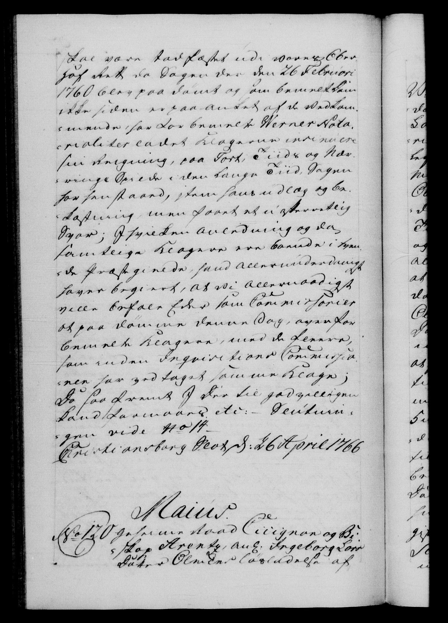 Danske Kanselli 1572-1799, AV/RA-EA-3023/F/Fc/Fca/Fcab/L0038: Norske tegnelser, 1766-1768, p. 92b