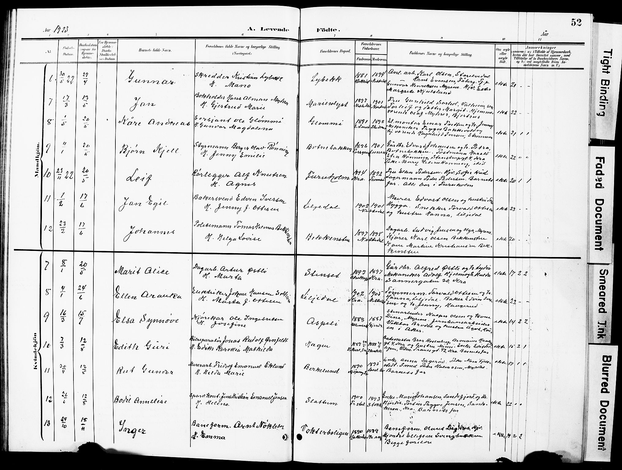 Nittedal prestekontor Kirkebøker, SAO/A-10365a/G/Ga/L0003: Parish register (copy) no. I 3, 1902-1929, p. 52