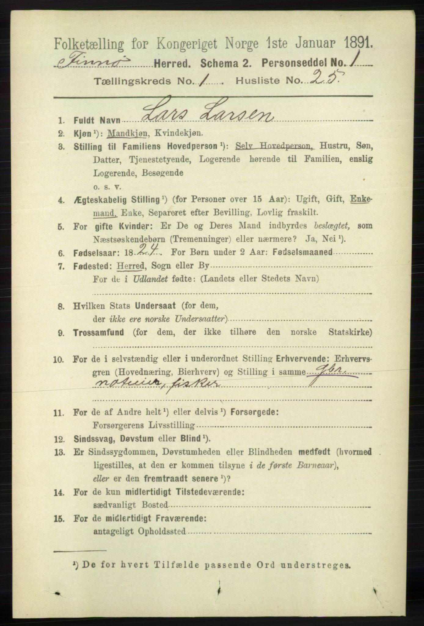 RA, 1891 census for 1141 Finnøy, 1891, p. 175