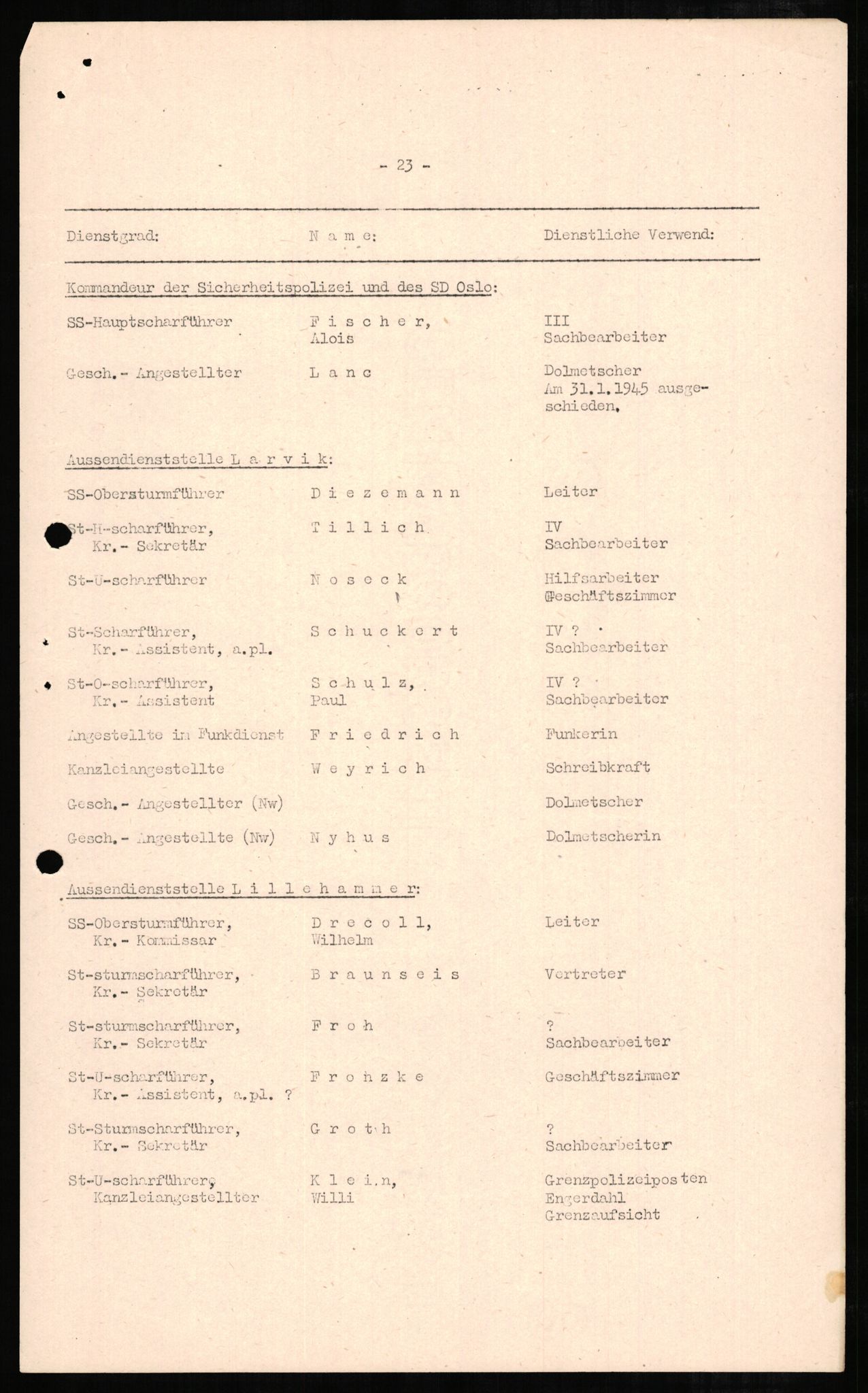 Forsvaret, Forsvarets overkommando II, AV/RA-RAFA-3915/D/Db/L0004: CI Questionaires. Tyske okkupasjonsstyrker i Norge. Tyskere., 1945-1946, p. 332