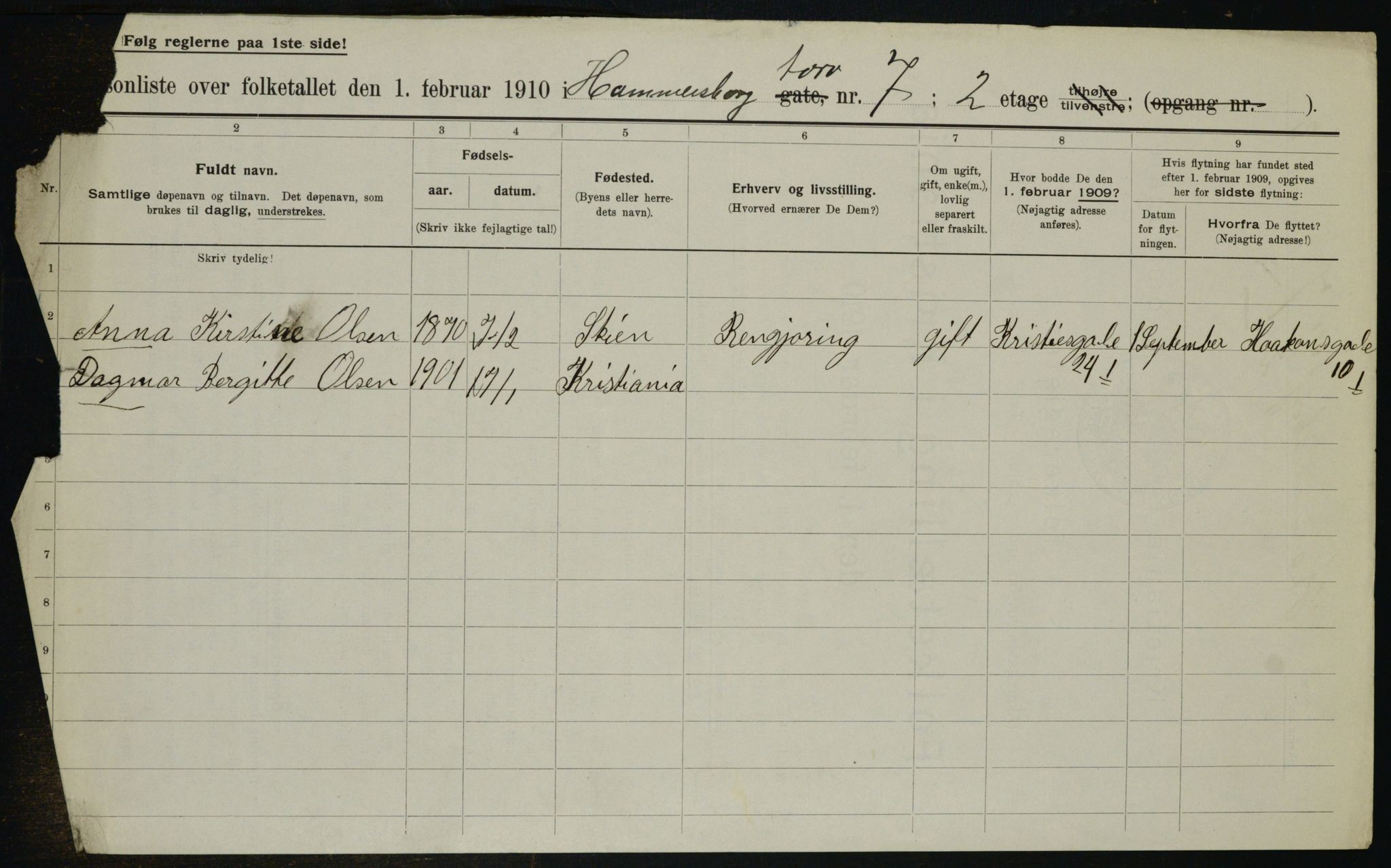 OBA, Municipal Census 1910 for Kristiania, 1910, p. 32359