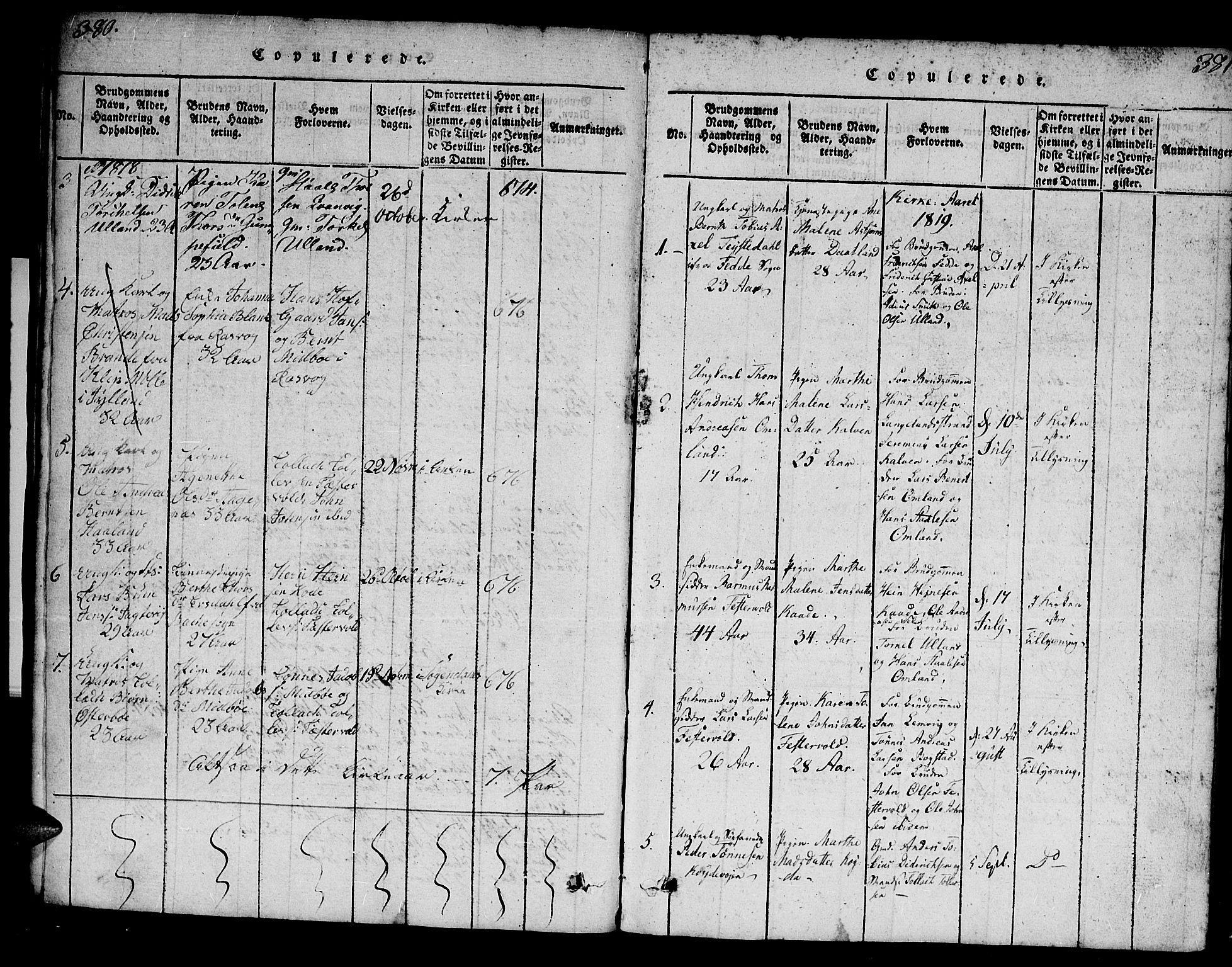 Flekkefjord sokneprestkontor, AV/SAK-1111-0012/F/Fa/Fab/L0003: Parish register (official) no. A 3, 1815-1830, p. 380-381