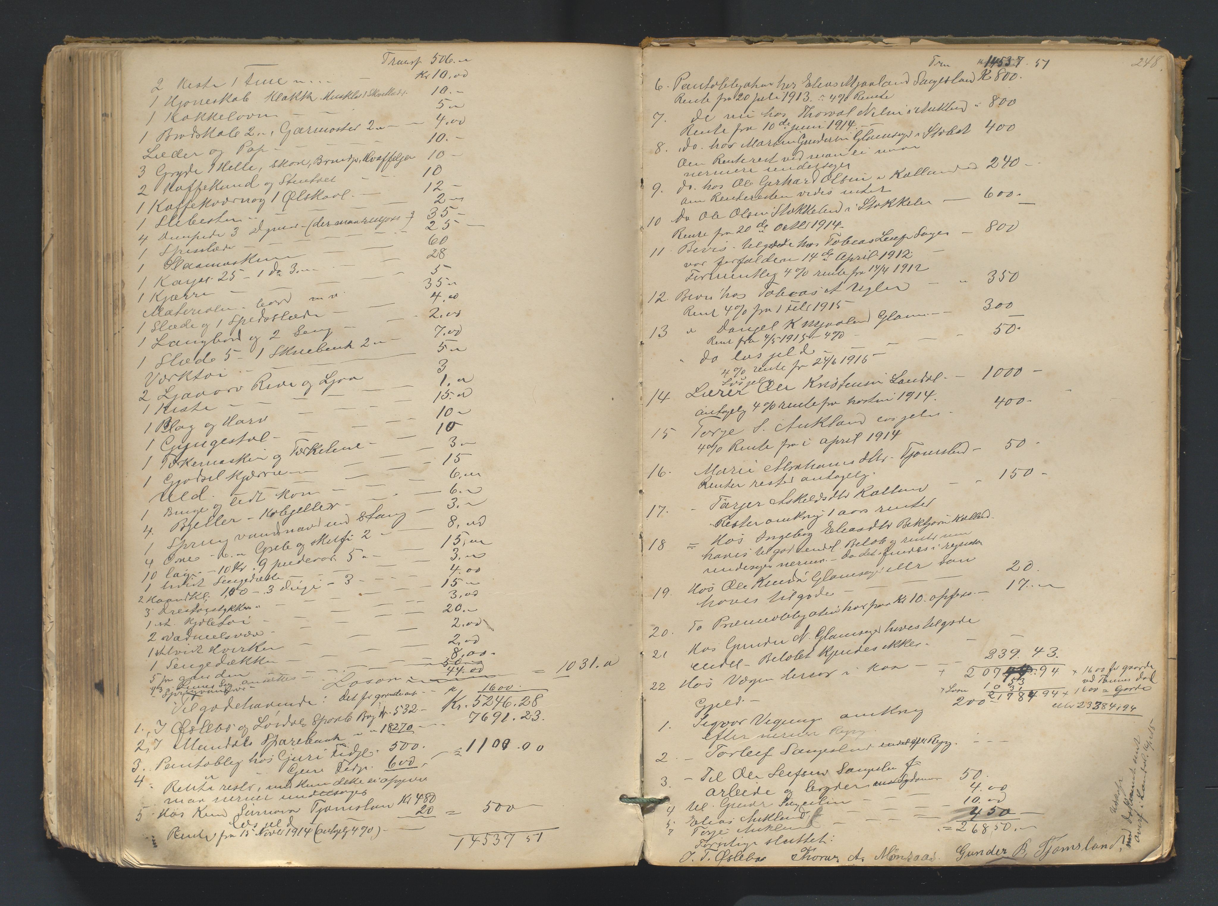 Mandal sorenskriveri, AV/SAK-1221-0005/001/H/Hc/L0049: Skifteregistreringsprotokoll nr 5 Øyslebø og Laudal, 1870-1920, p. 248