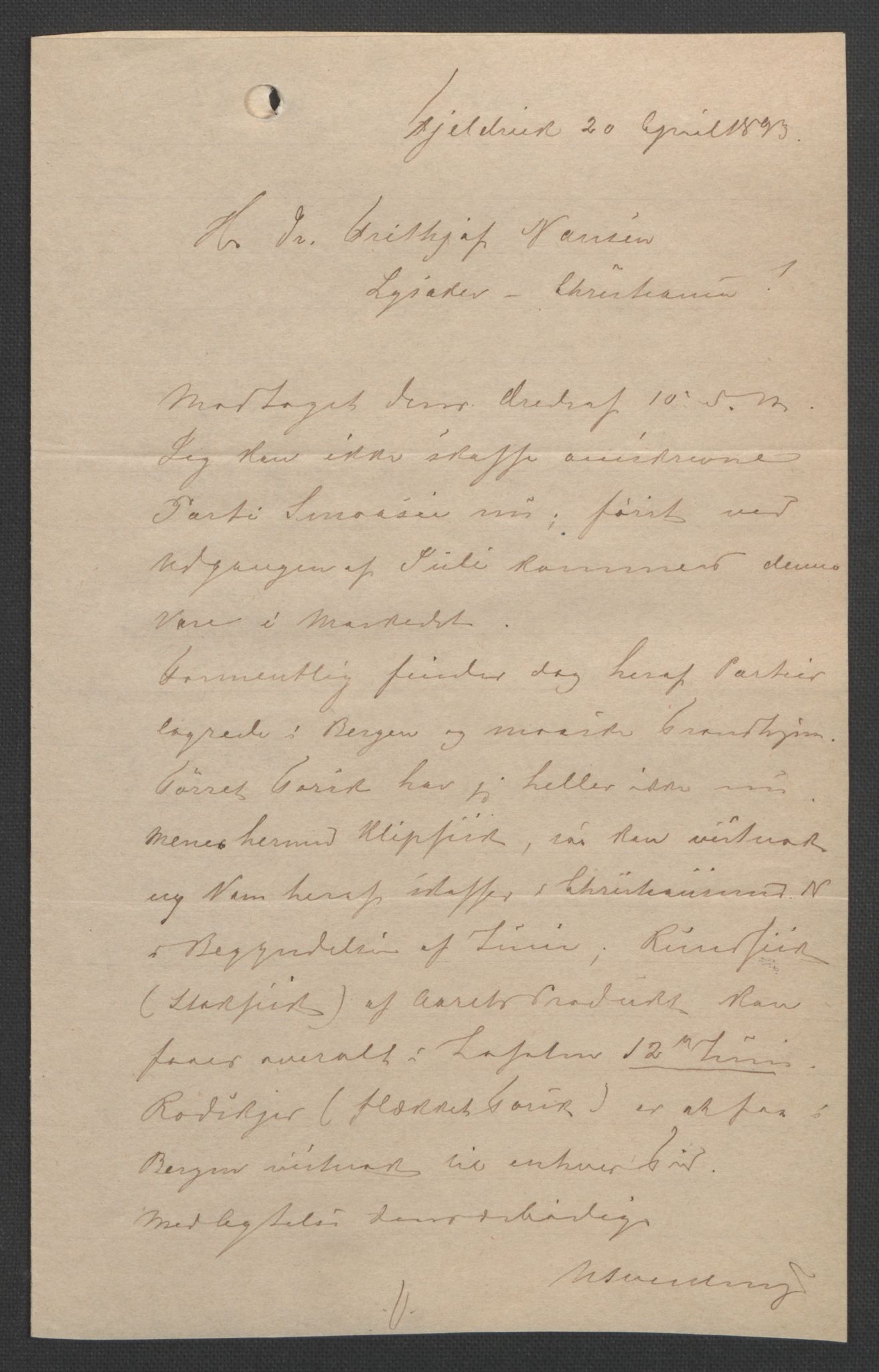 Arbeidskomitéen for Fridtjof Nansens polarekspedisjon, AV/RA-PA-0061/D/L0004: Innk. brev og telegrammer vedr. proviant og utrustning, 1892-1893, p. 803