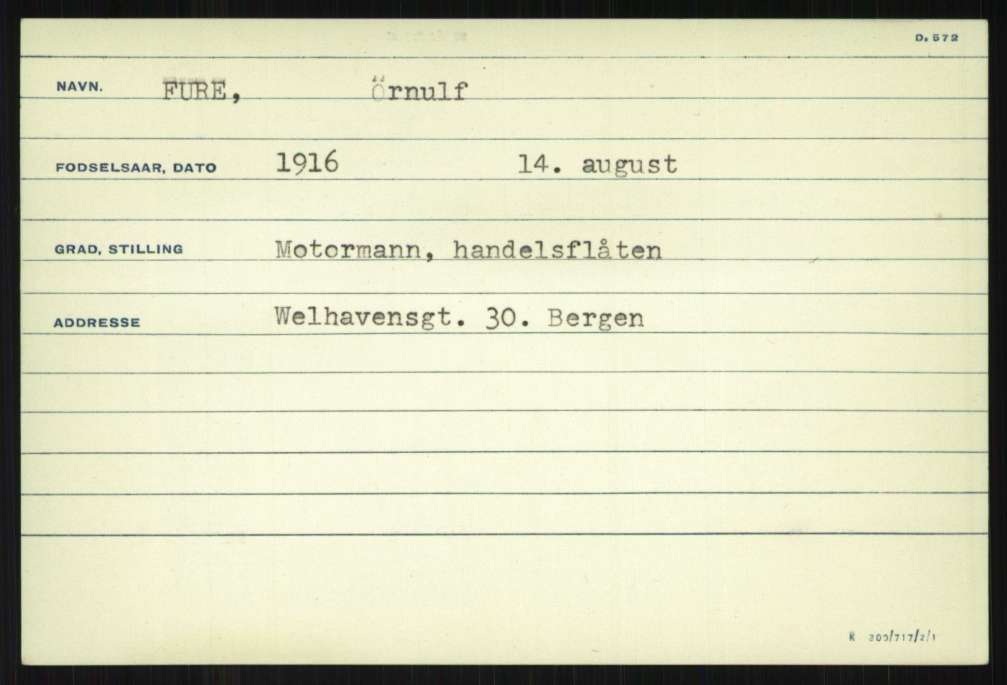 Direktoratet for sjømenn, AV/RA-S-3545/G/Gi/L0005: Alfabetisk ordnet kartotek over krigsdekorasjoner tildelt nordmenn under krigen, Ekeberg - Hendriksen, 1940-1945, p. 643