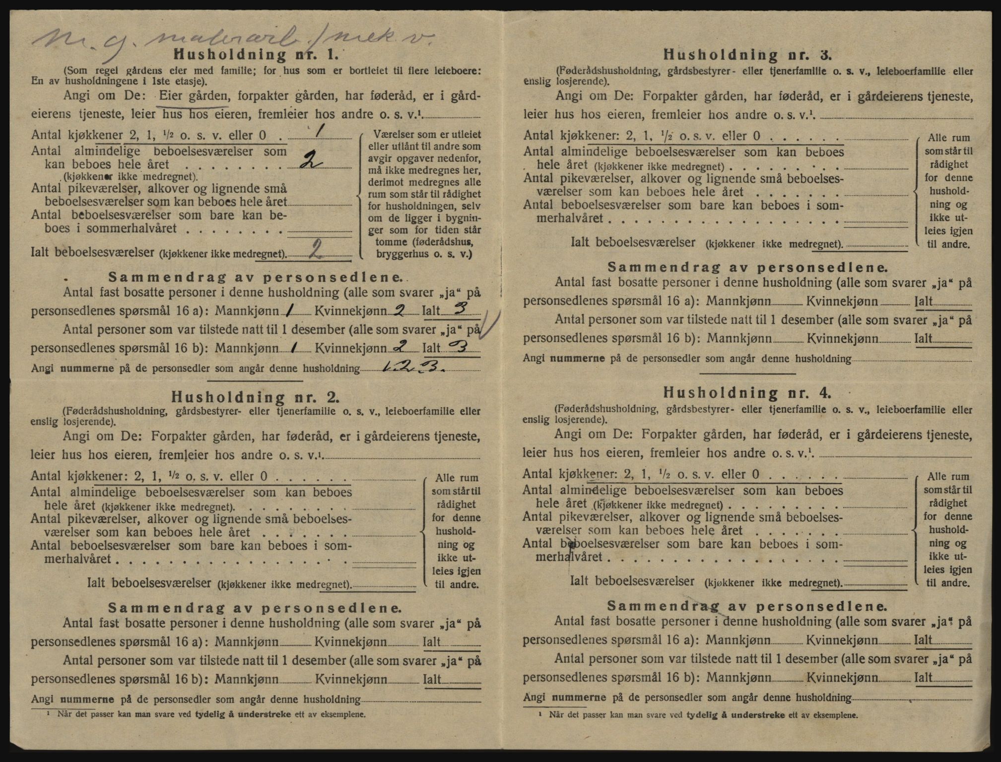 SAO, 1920 census for Glemmen, 1920, p. 1516