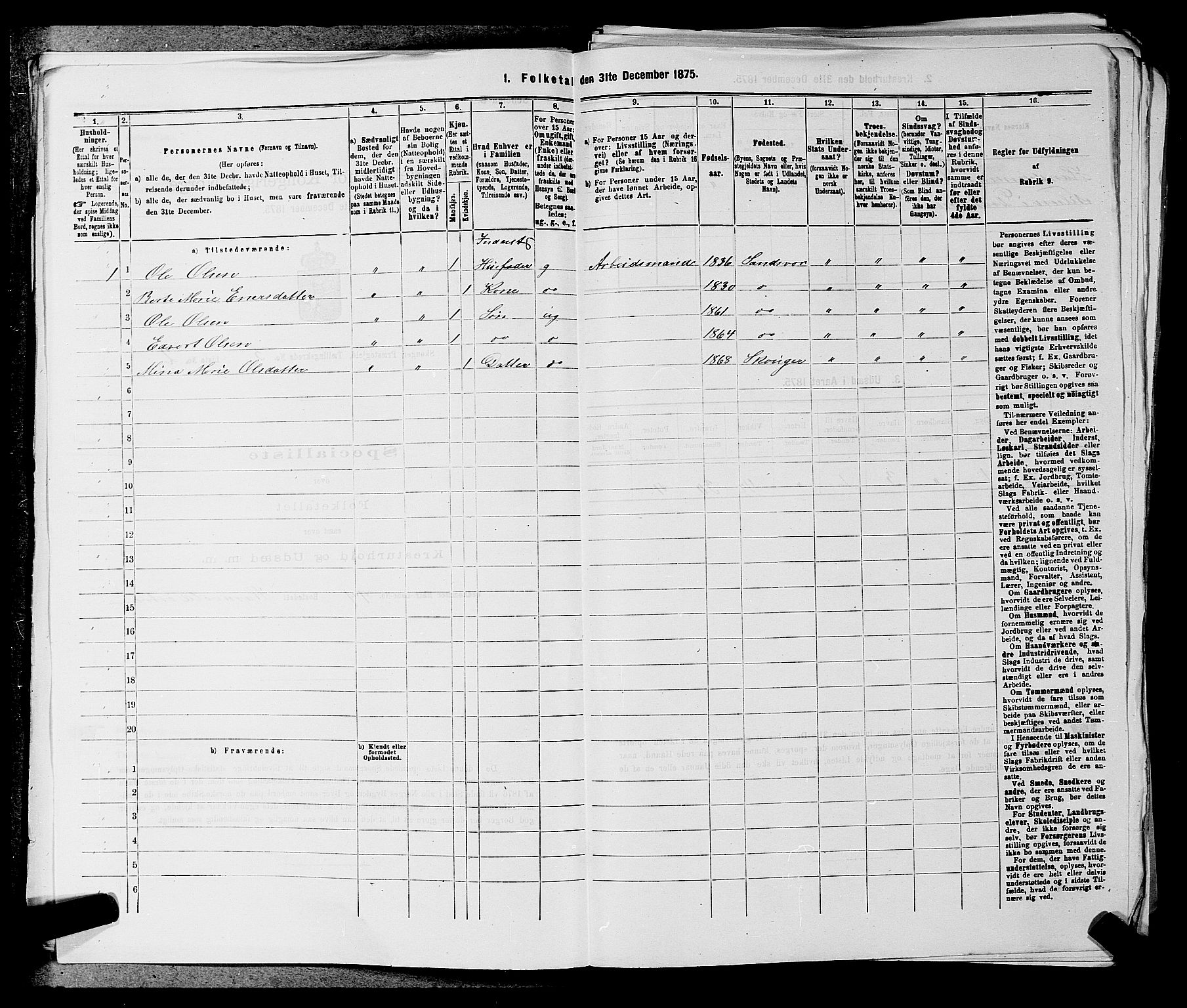 SAKO, 1875 census for 0712P Skoger, 1875, p. 622