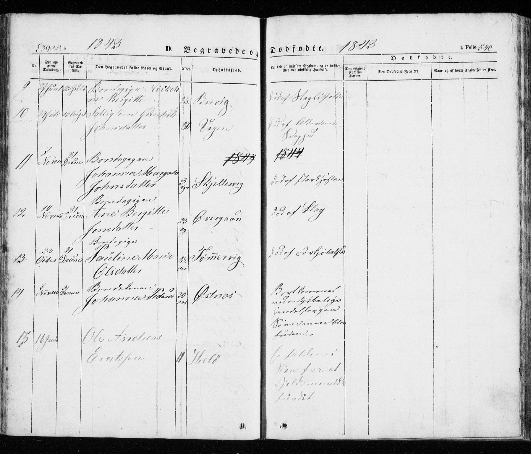 Trondenes sokneprestkontor, SATØ/S-1319/H/Ha/L0010kirke: Parish register (official) no. 10, 1840-1865, p. 539-540